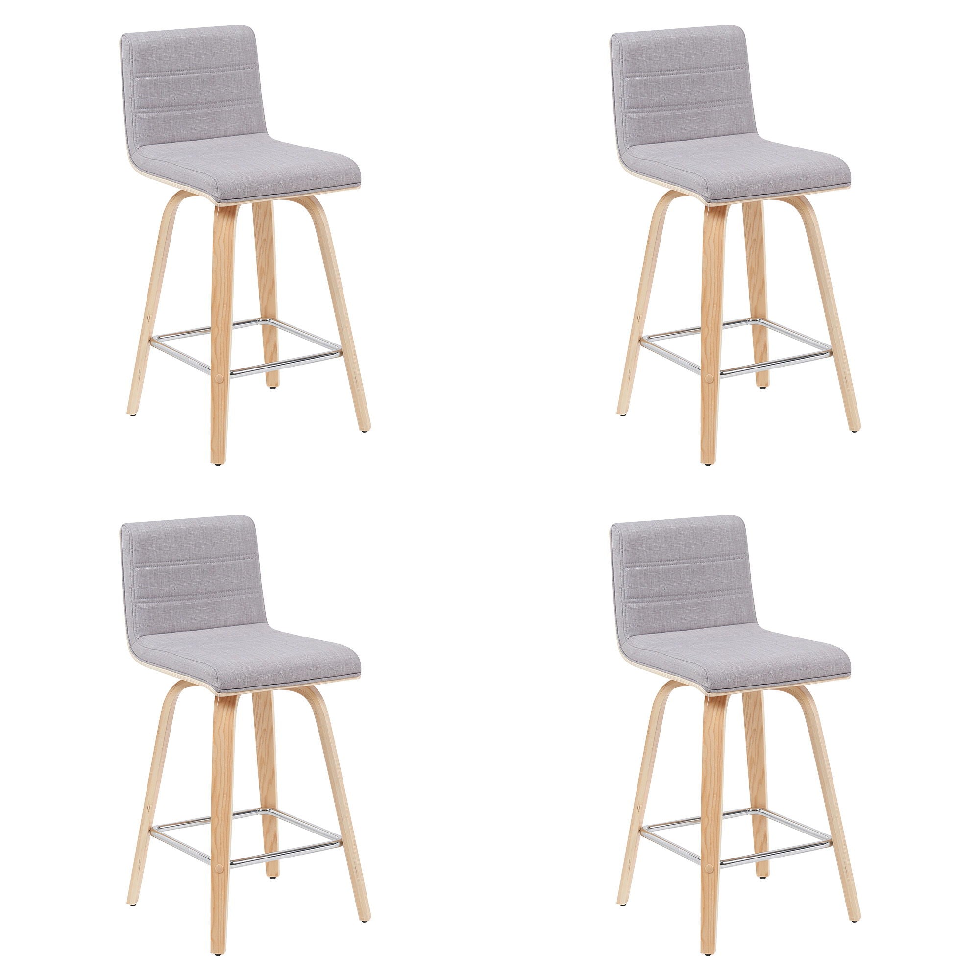 Vienna - Modern Counter Height Swivel Bar Stool - Patterned Oak Wood Frame