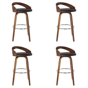 Sonia - 26" Counter Height Swivel Bar Stool - Walnut Wood