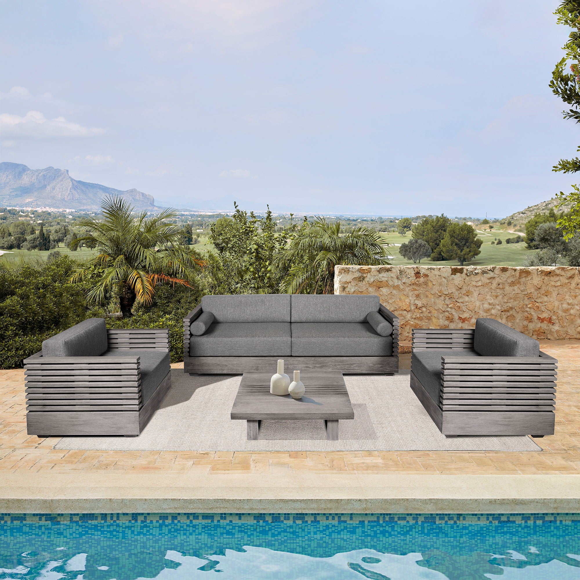 Vivid - Outdoor Patio 4 Piece Conversation Set