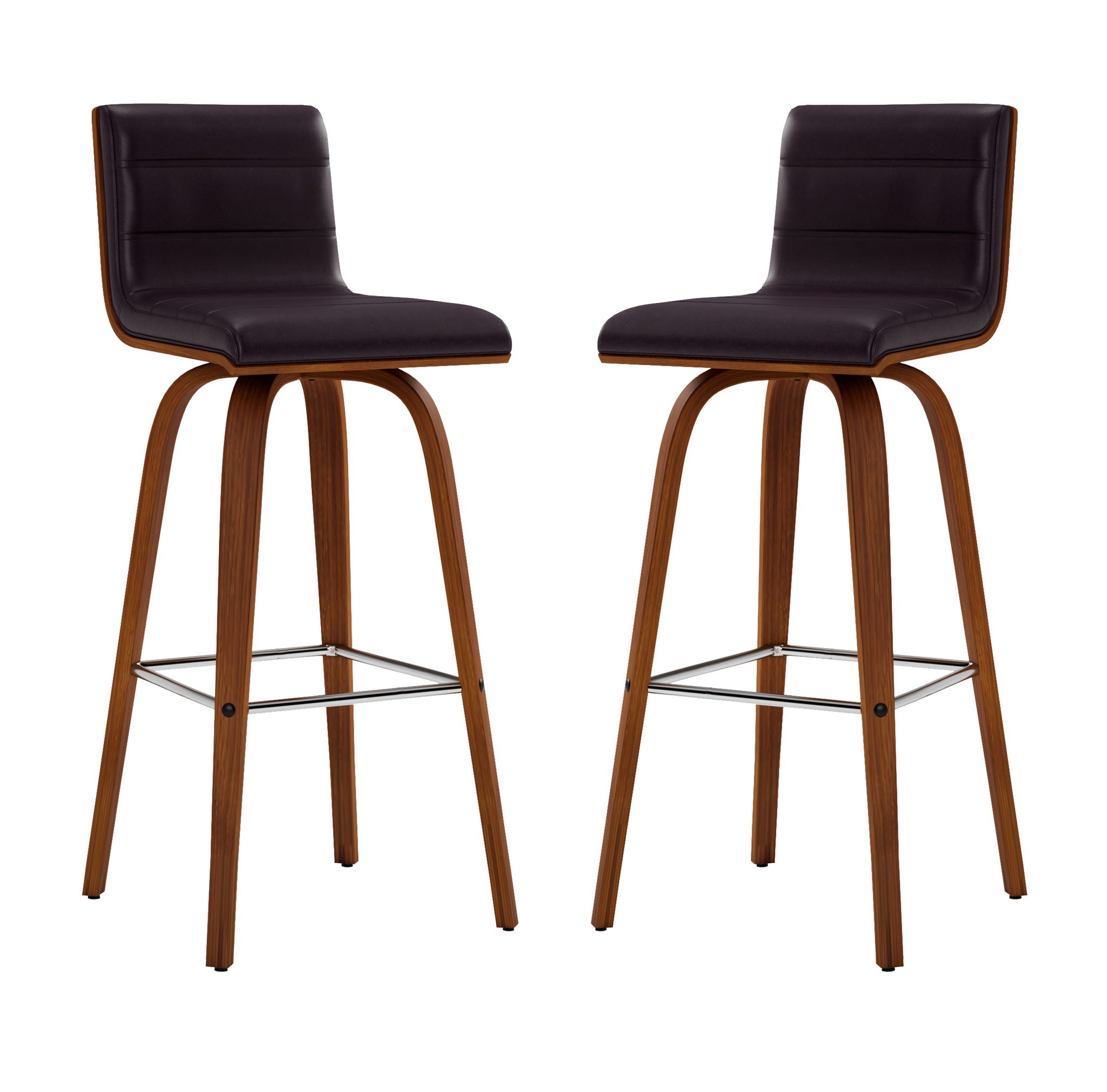 Vienna - 30" Swivel Bar Stool - Walnut Wood