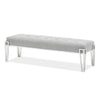 Signature Beds & Benches - Rose Velvet Accent Bench - Gray / Chrome