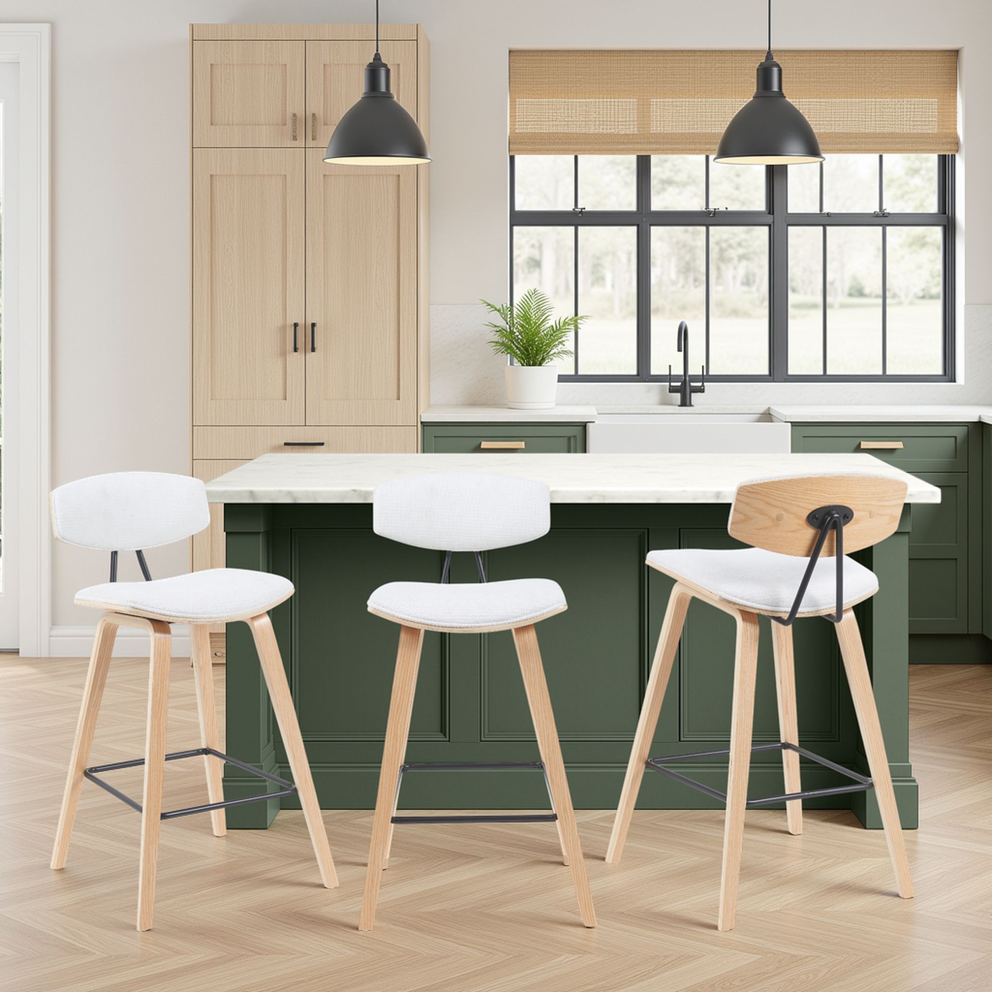 Fox - Swivel Counter Height Stool - Light Brown