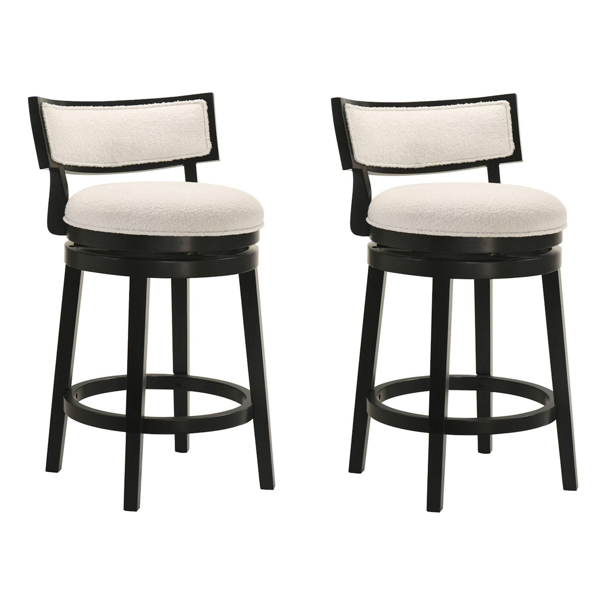 Noely - Modern Farmhouse Swivel Wood Counter Height Kitchen Bar Stool