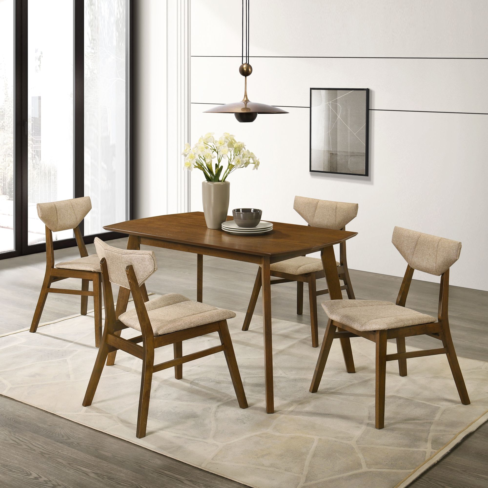Amaris - Rectangular Dining Set With Upholstered Chairs