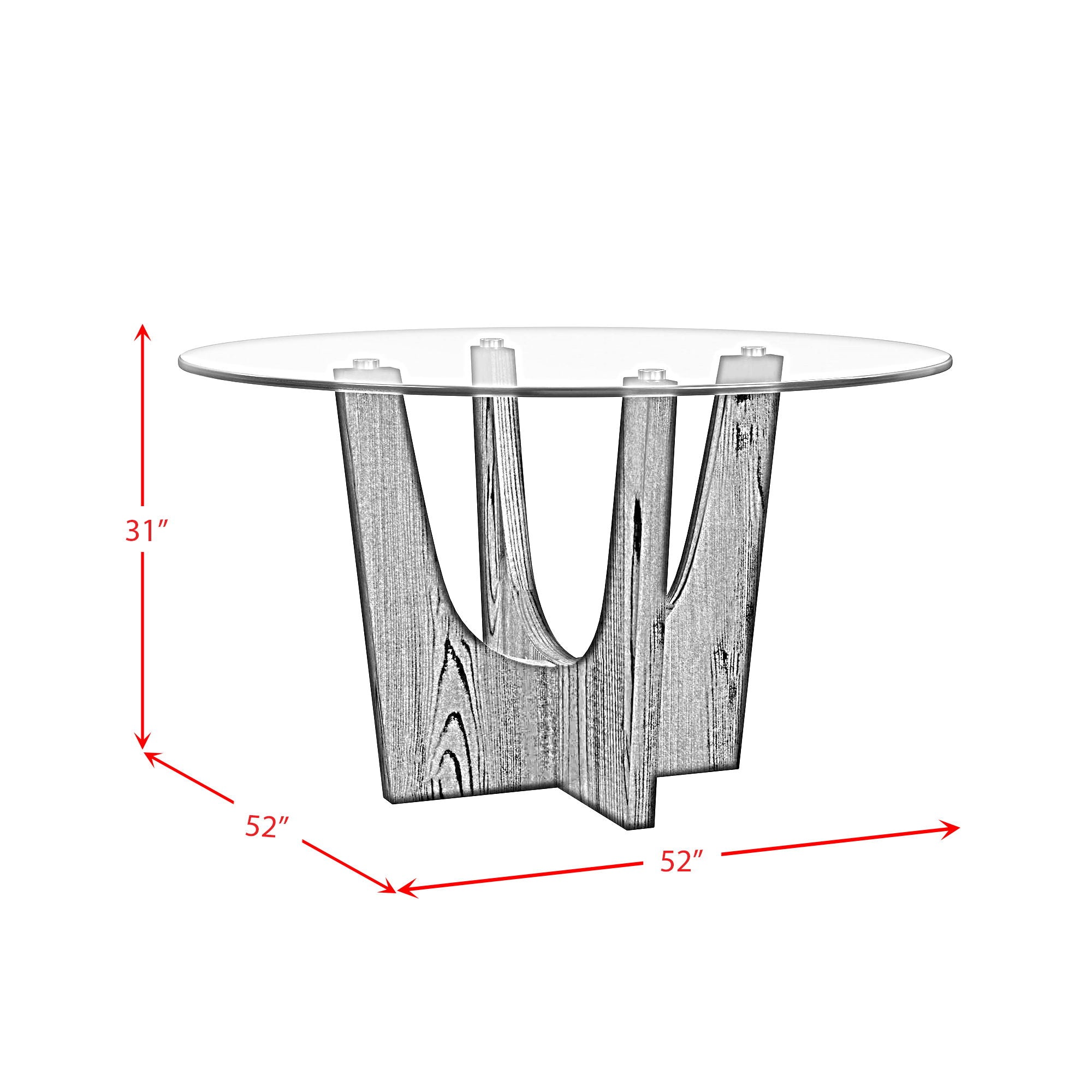 Oregon - Round Table With Glass Top
