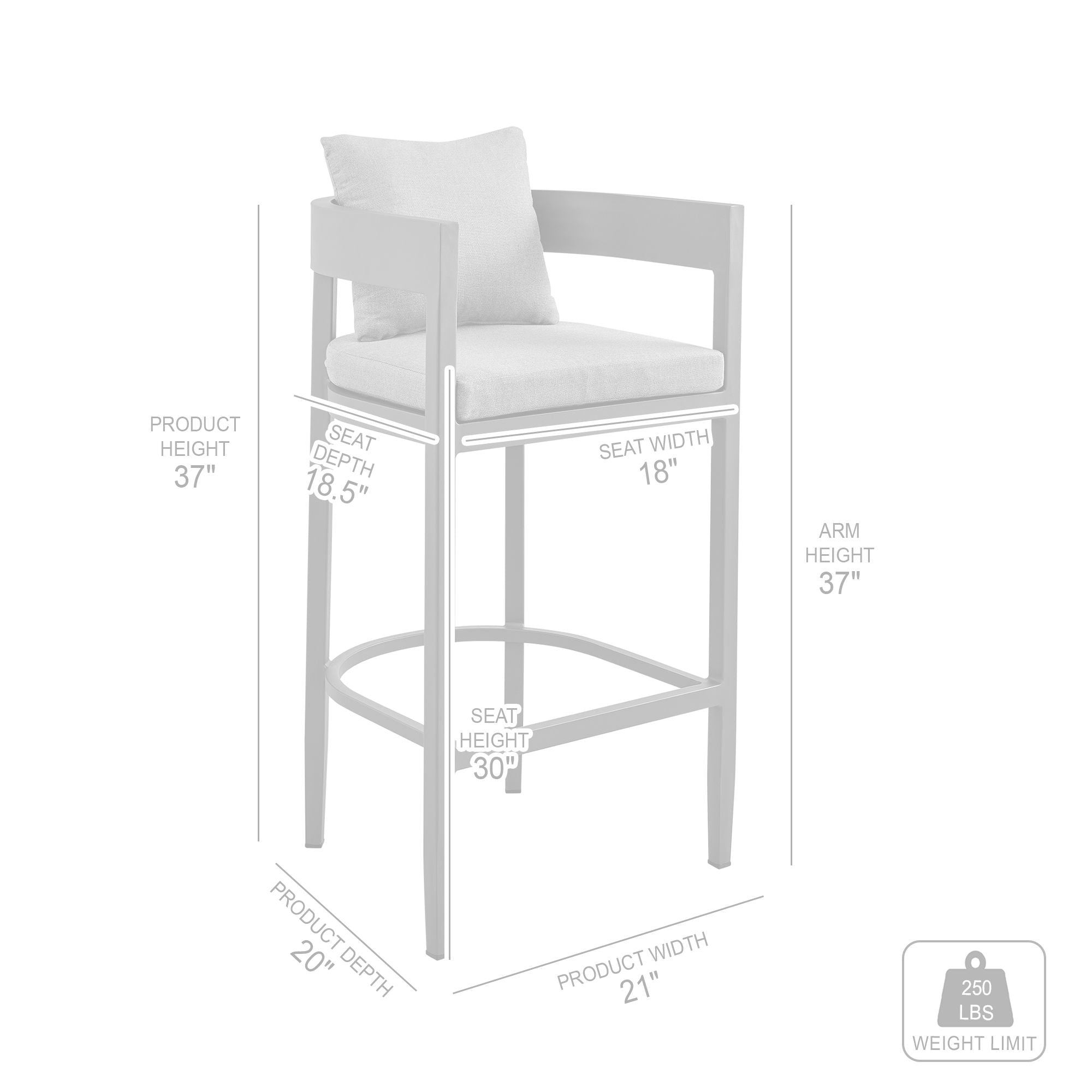 Menorca - Outdoor Patio Bar Stool