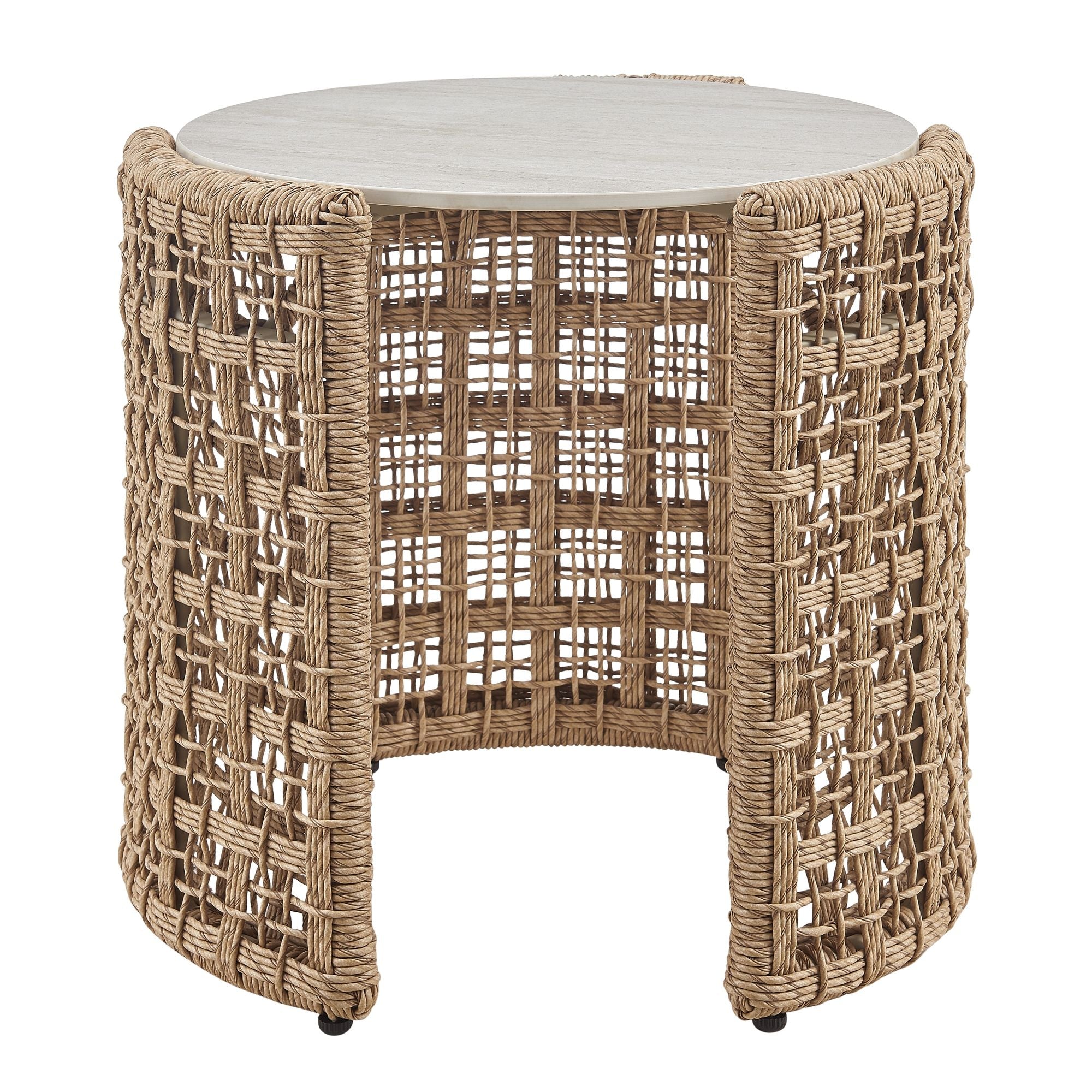 Driftbay - Powder Coated Metal Outdoor Conversation Set With Cushions