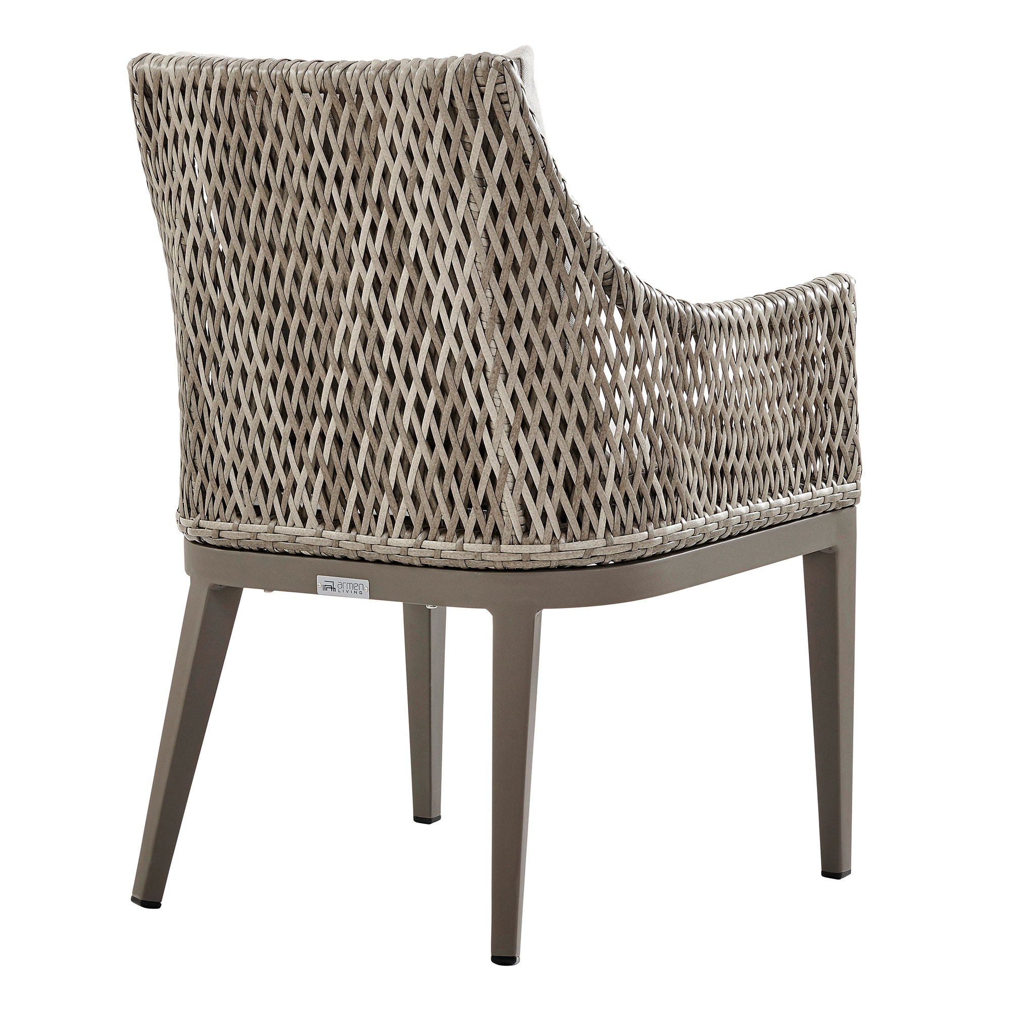 Silvana - Outdoor Wicker And Aluminum Dining Chair With Cushions (Set of 2) - Gray / Beige
