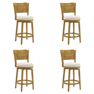 Winsley - Coastal Modern Swivel Wood Counter Height Kitchen Bar Stool