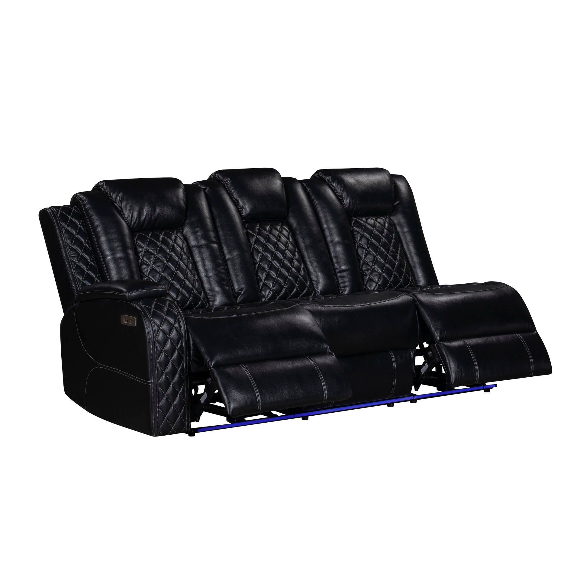 Orion II - LAF Sofa With Power Headrest & Footrest - Black