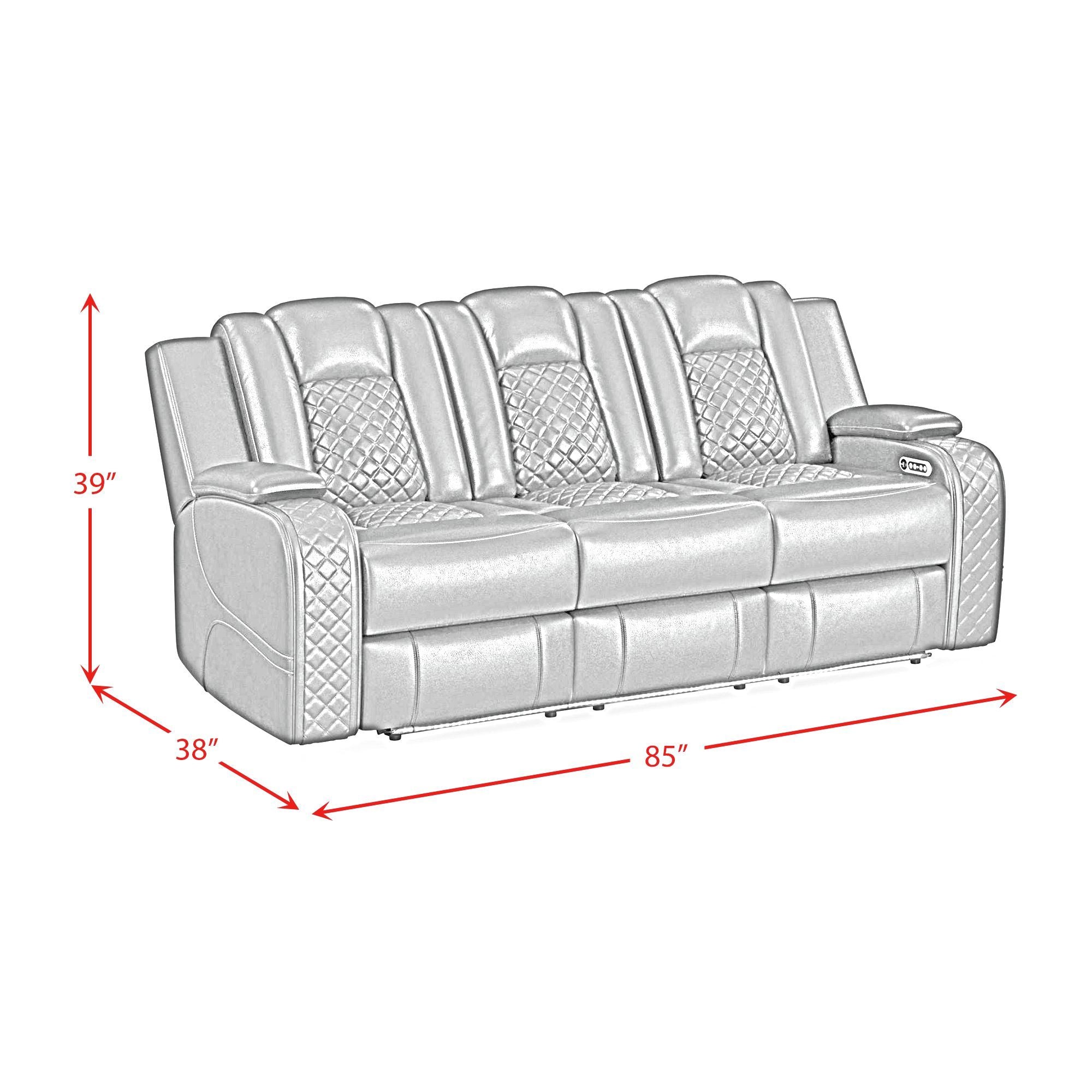 Carlo - Power Motion Sofa With Power Headrest, Dropdown Table, Power Strip, LED And Reading Light