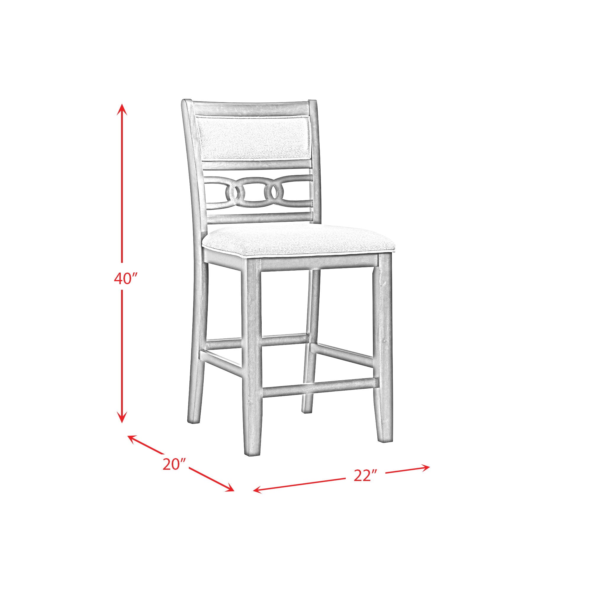 Amherst - Counter Side Chair With Fabric Cushion (Set of 2) - Gray Finish