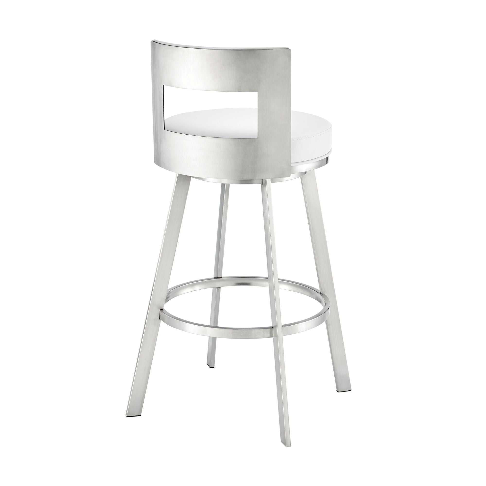 Lynof - Swivel Bar Stool - Brushed Stainless Steel Finish