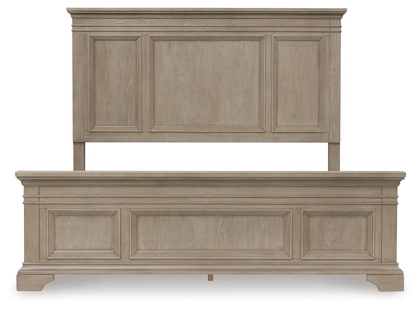 Vallardia - King Panel Bed - Light Grayish Brown