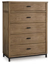 Tomtyn - Five Drawer Chest - Light Brown