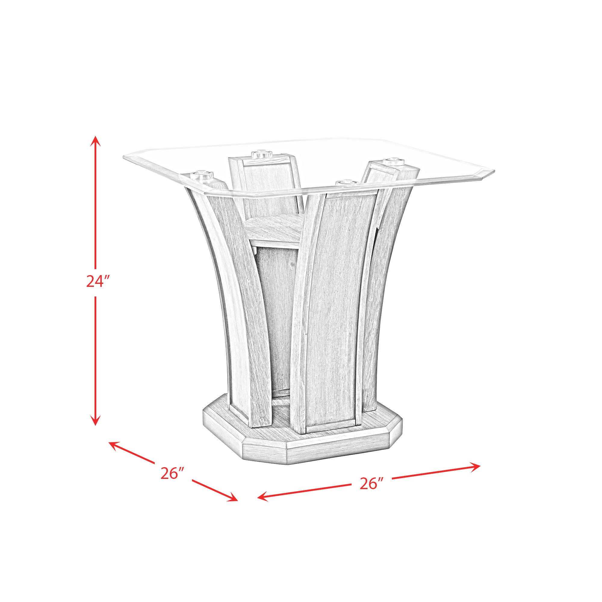 Dapper - Square End Table - Gray