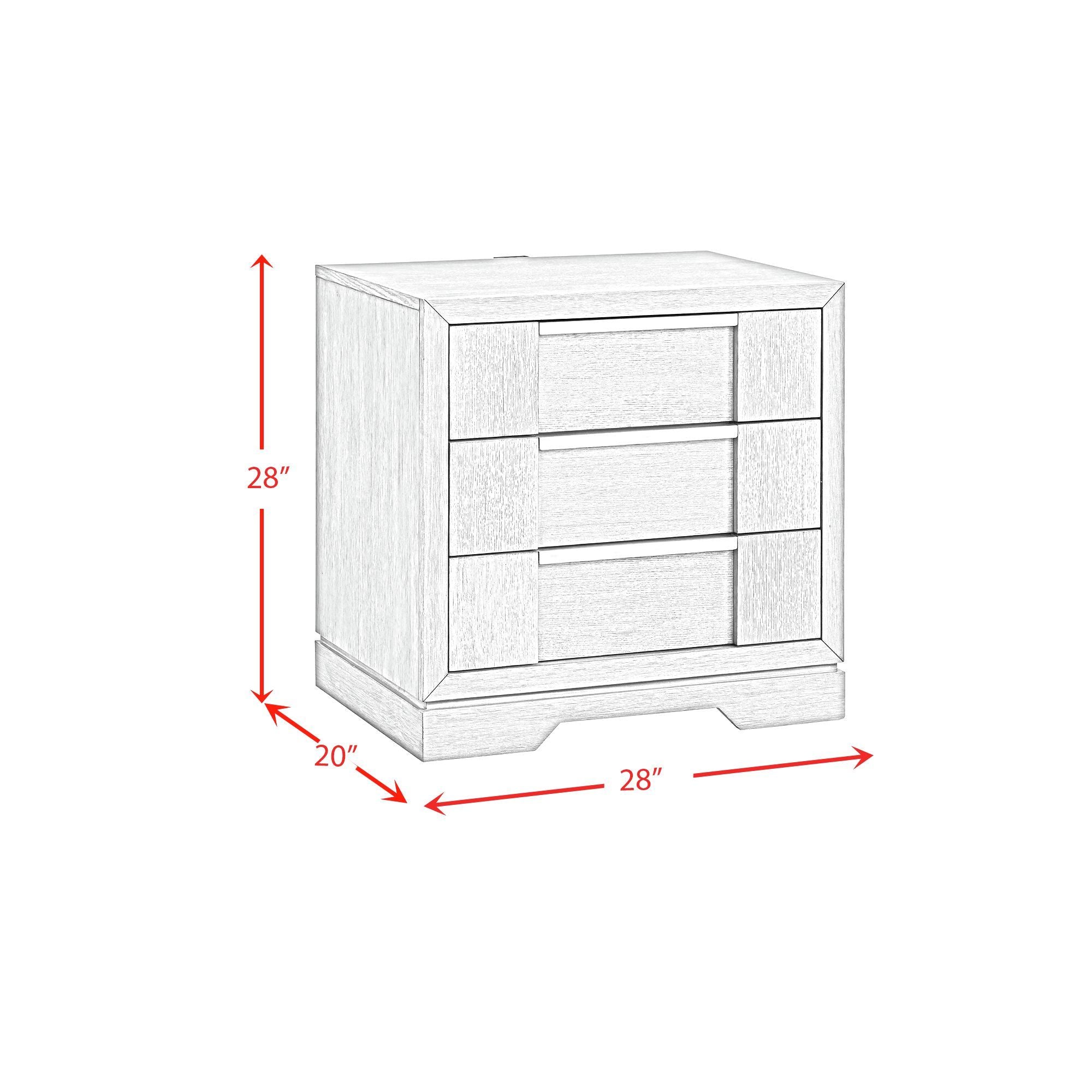 Kelis - 3 Drawer Nightstand With USB - Gray