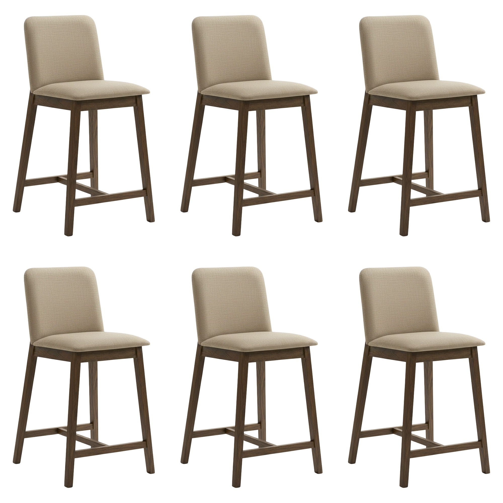 Allin - Upholstered Wood Counter Height Barstool
