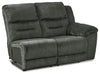 Nettington - Raf Power Rec Loveseat - Smoke