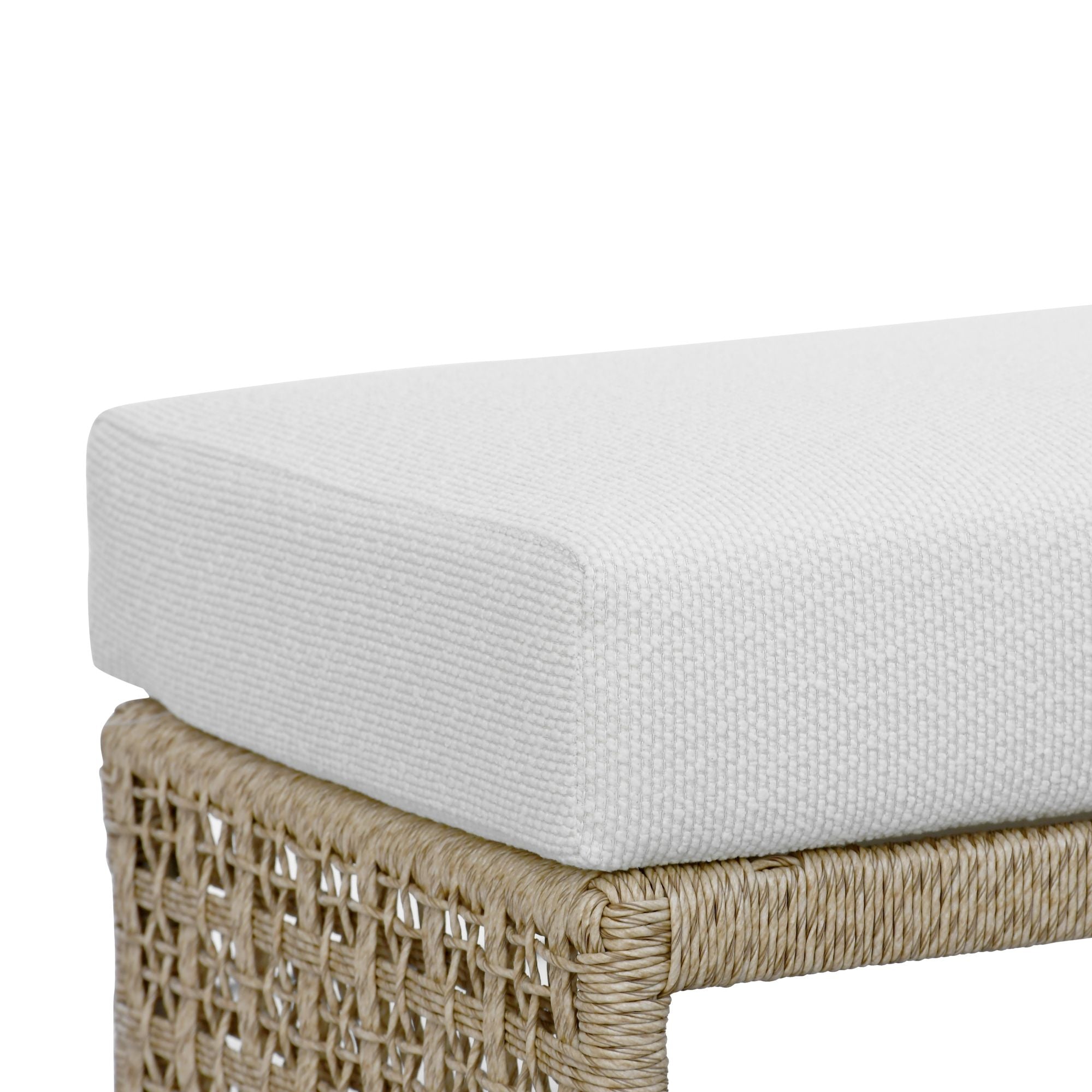 Driftbay - Outdoor Club Chair And Ottoman Set - White / Natural