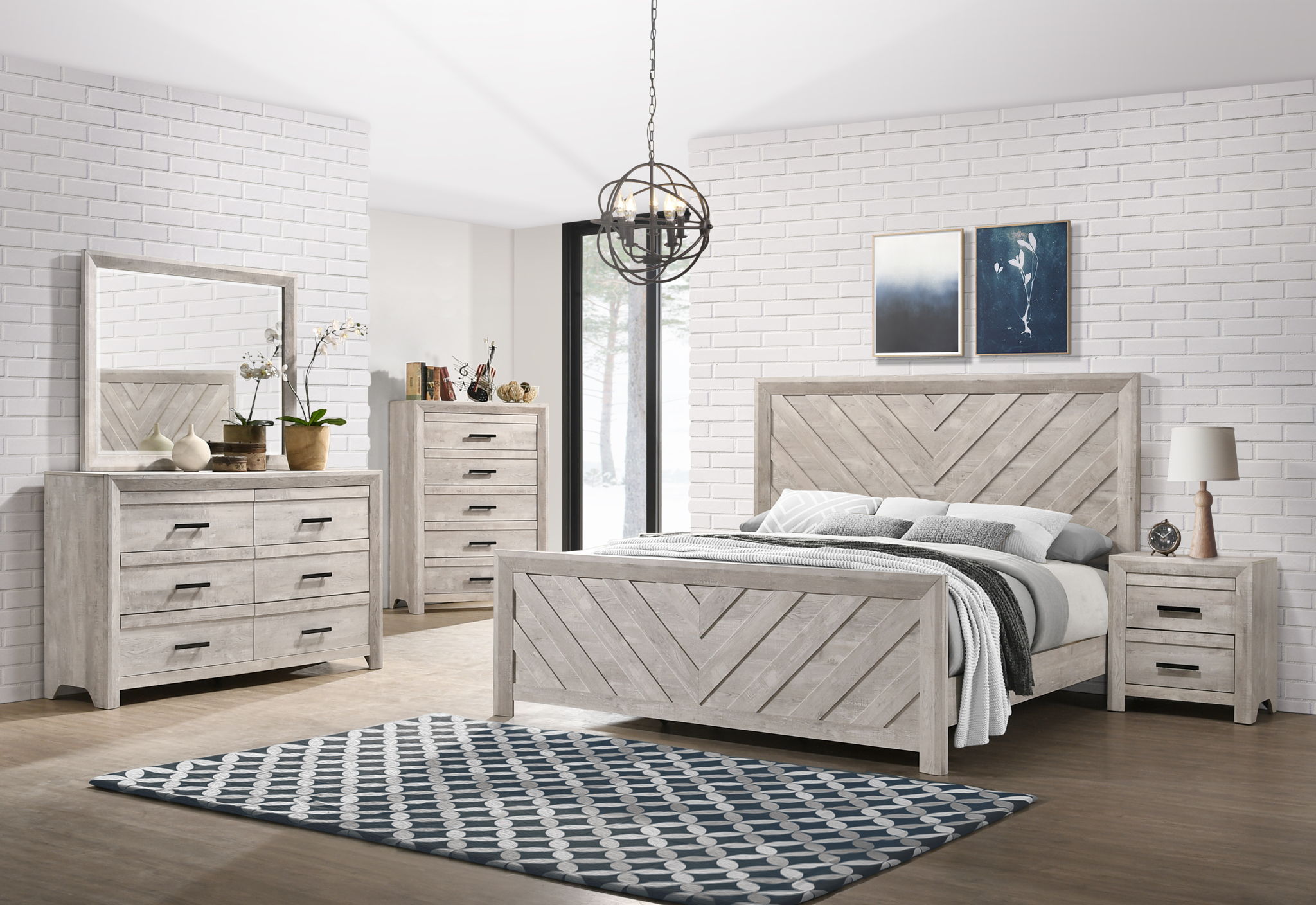 Ellen - Dresser & Mirror Set - White