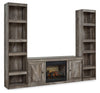 Wynnlow - 3-Piece Entertainment Center With Electric Fireplace - Gray