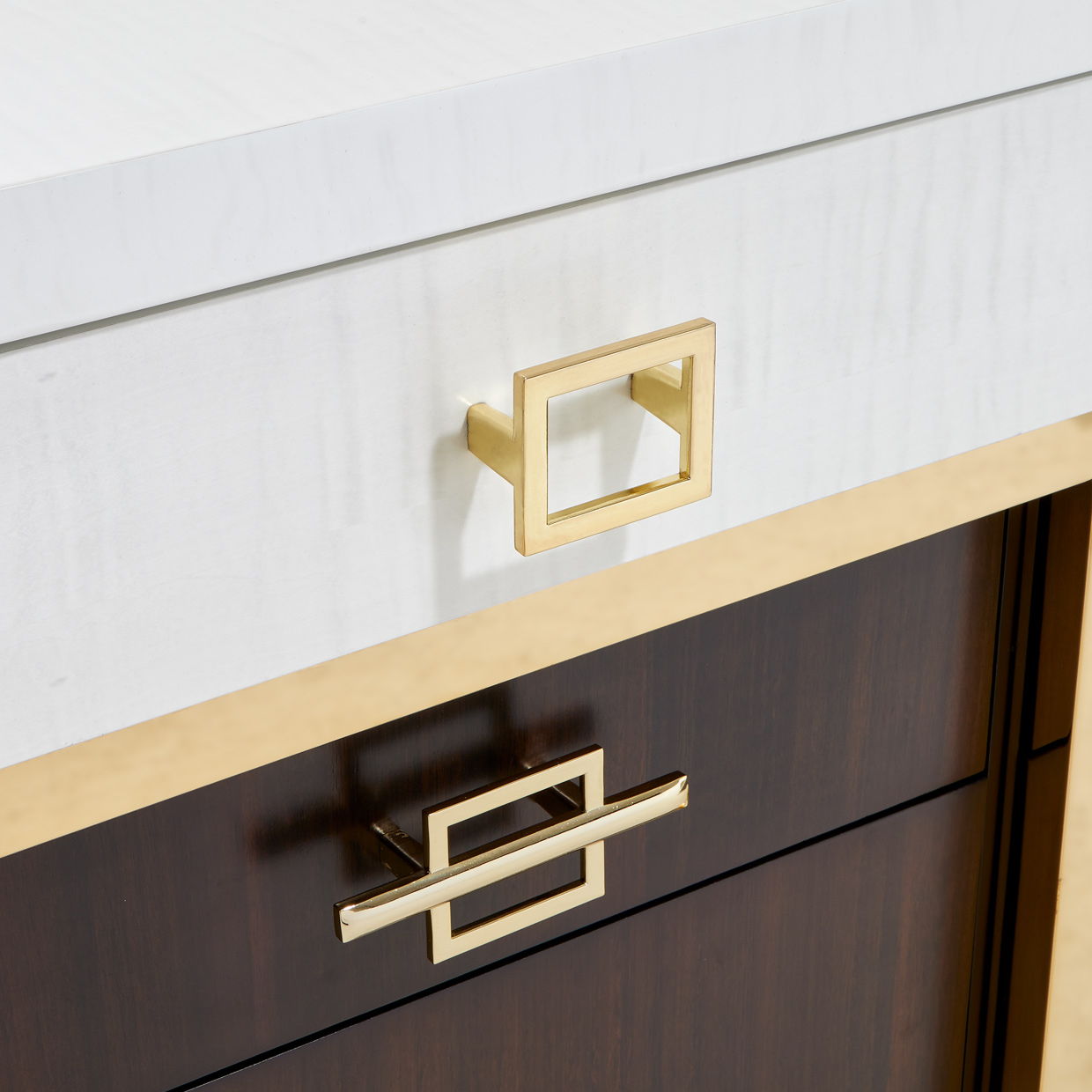 Belmont Place - Desk - White / Dark Brown