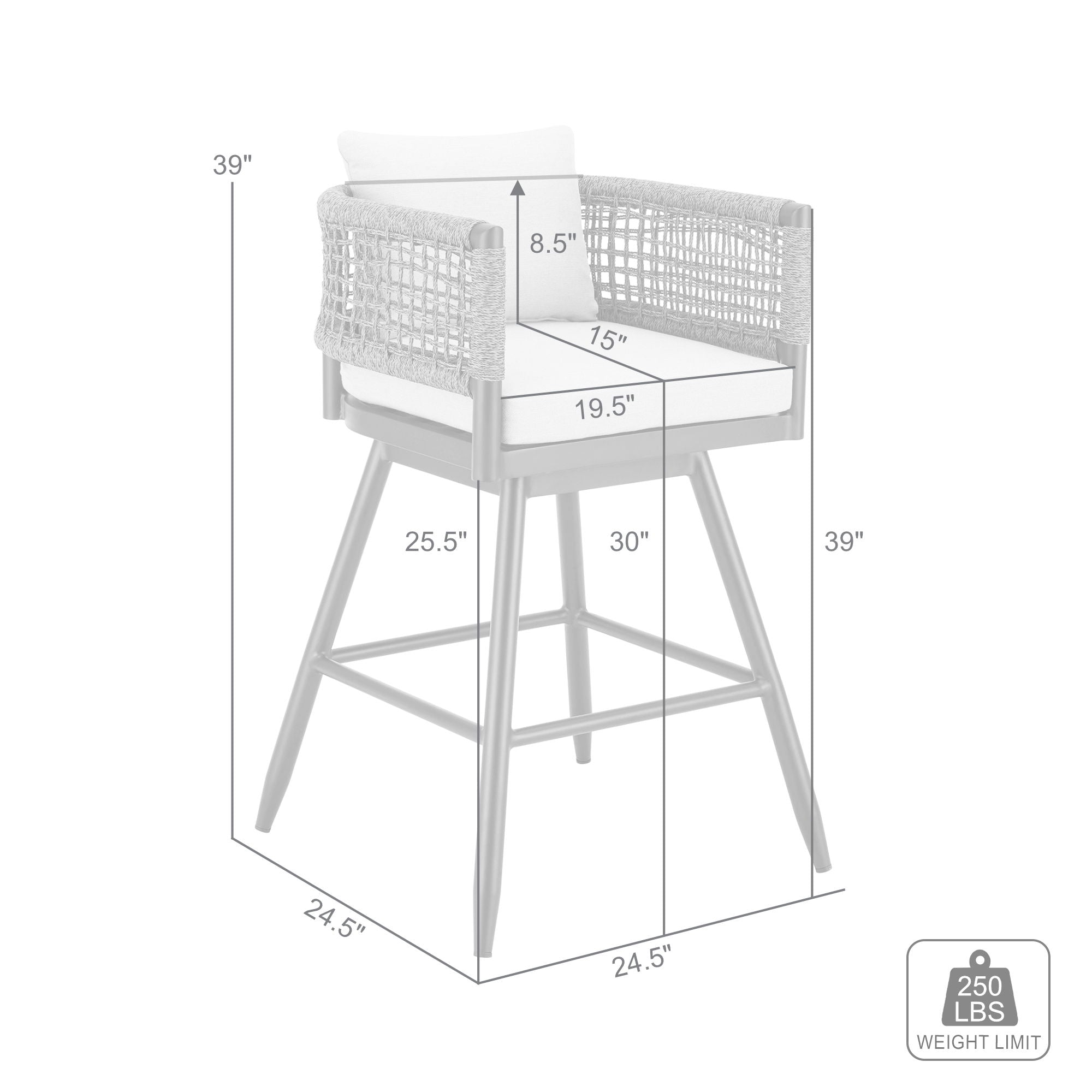 Alegria - Outdoor Patio Swivel Bar Stool