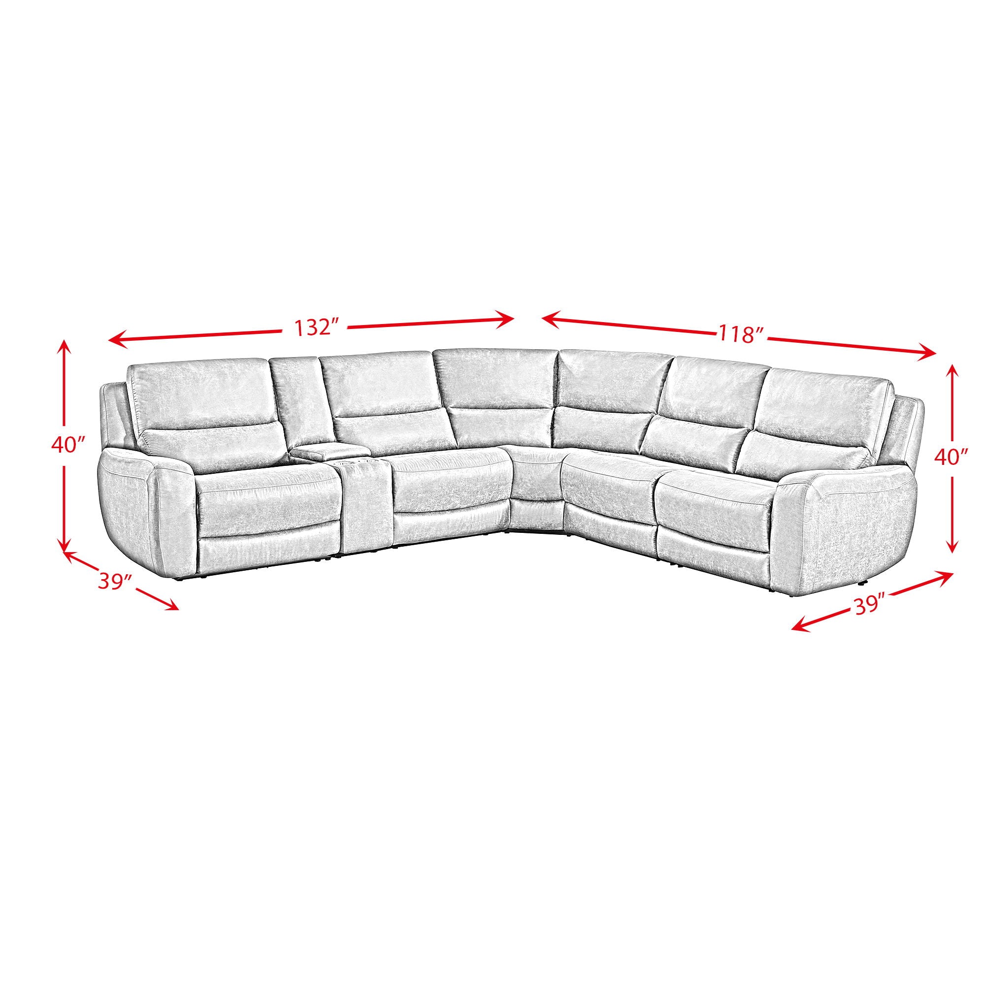 Saber - 6 Piece Sectional Set - Texas Granite