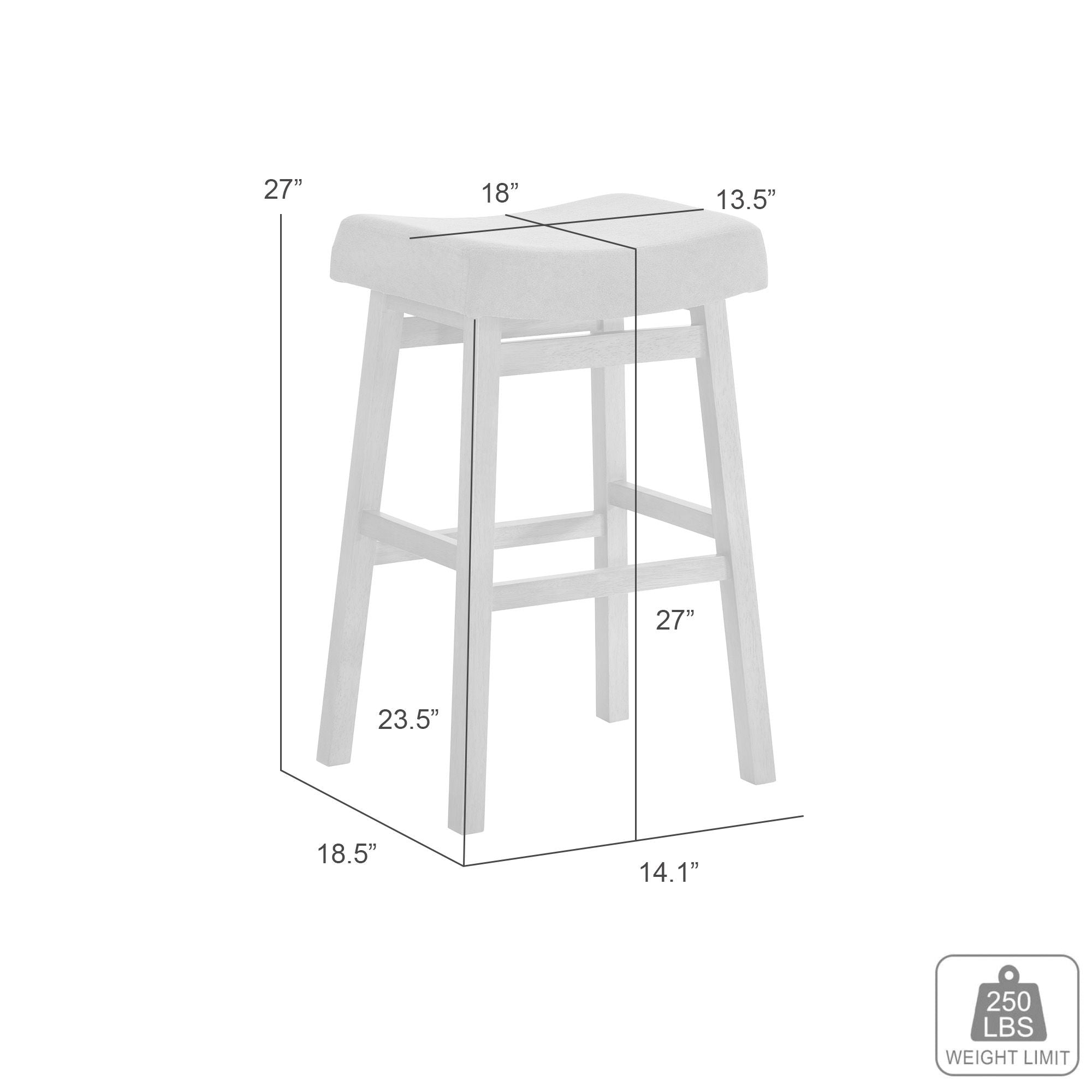 Lenon - Modern Farmhouse Wood Counter Height Kitchen Bar Stool