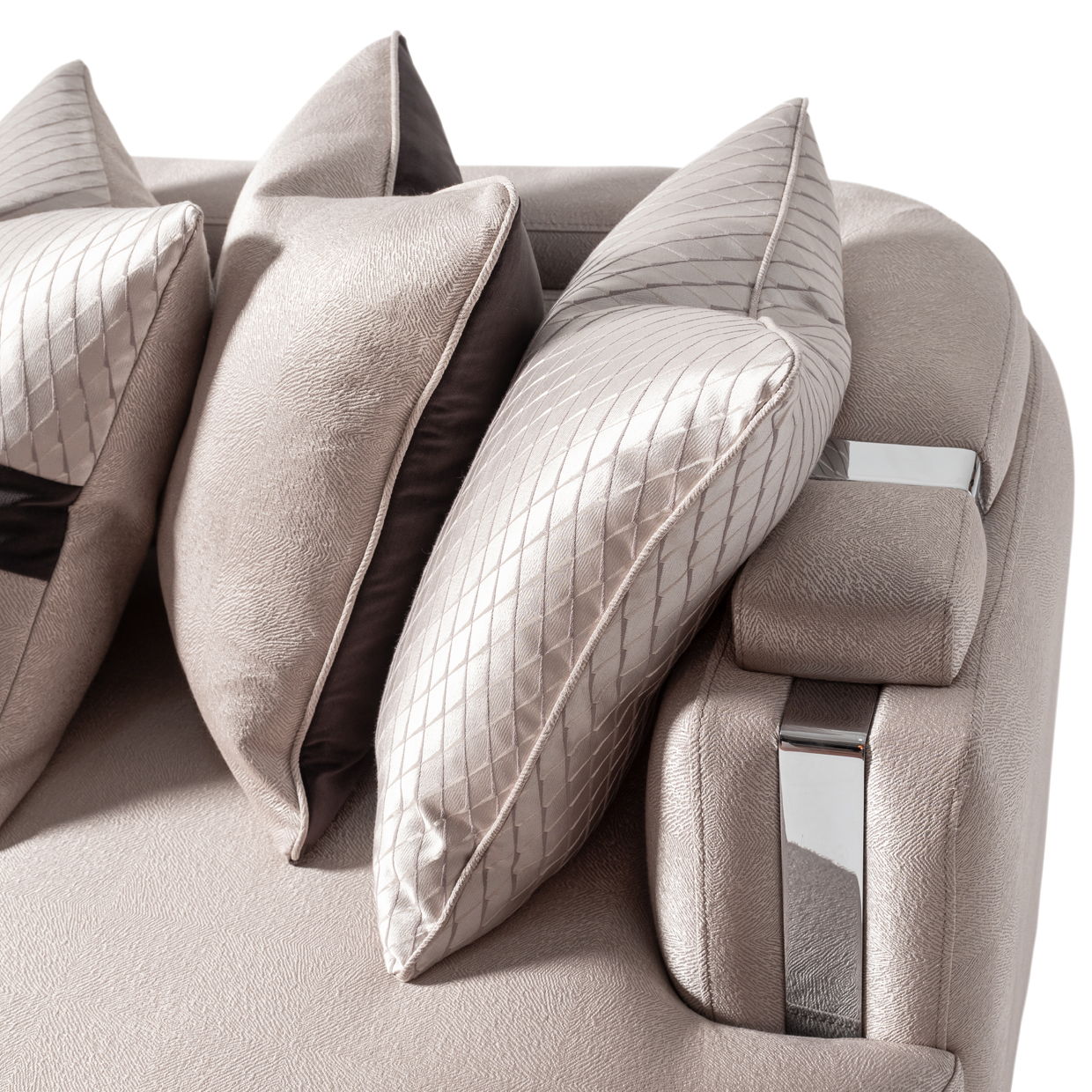 Carmela - Mansion Sofa - Zinc / Chrome