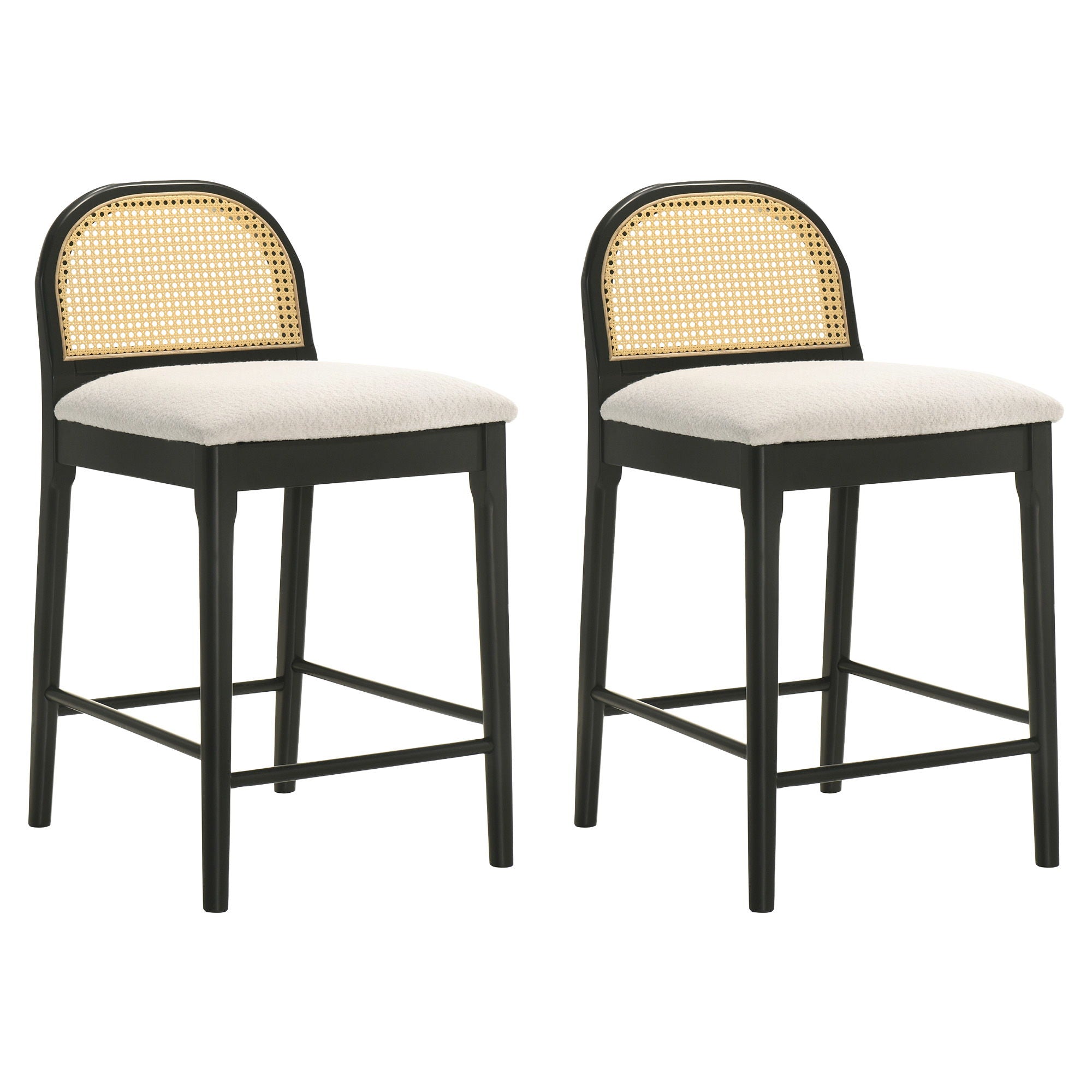 Lucio - Modern Farmhouse Wood Counter Height Kitchen Bar Stool