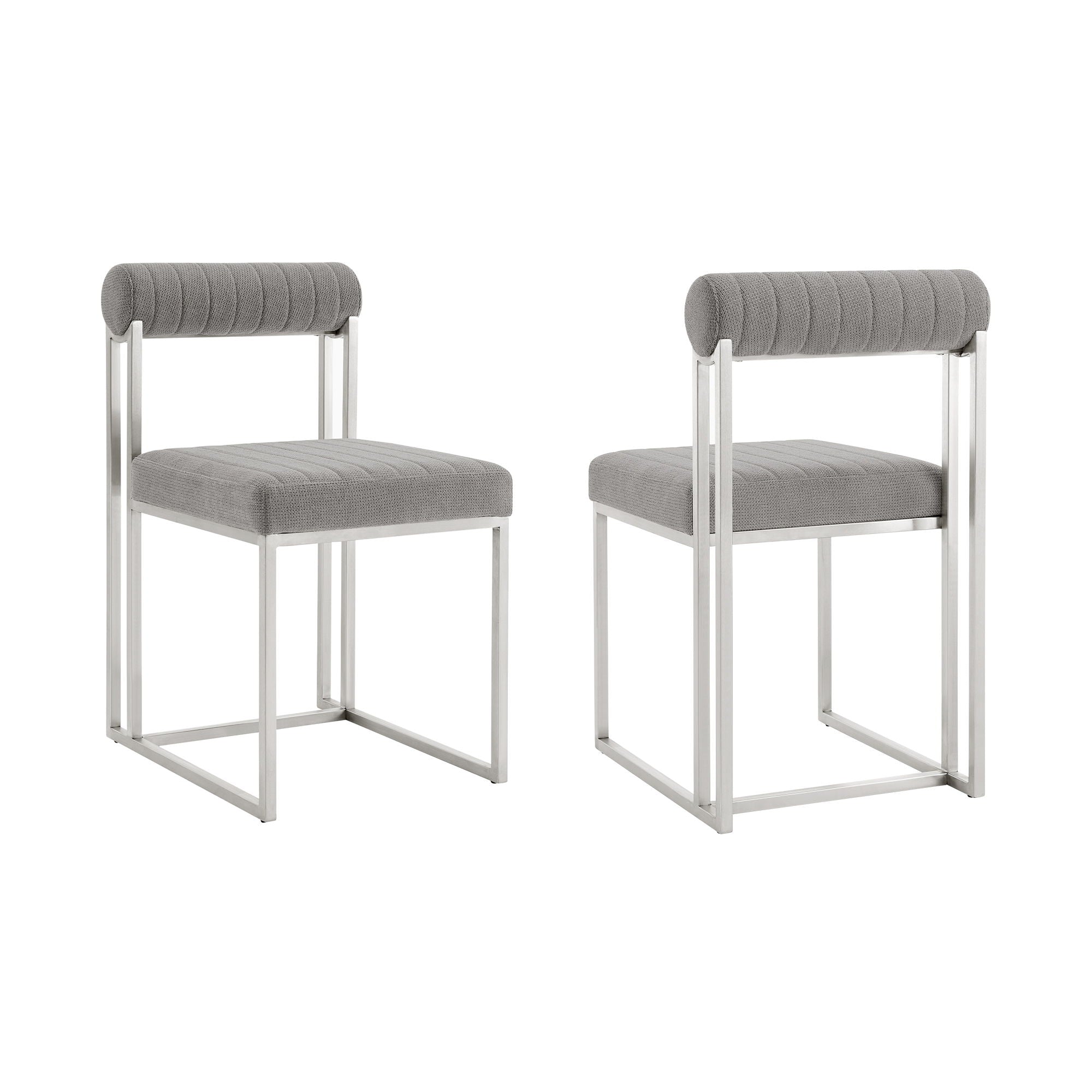 Anastasia - Dining Room Chair Set With Brushed Silver Frame