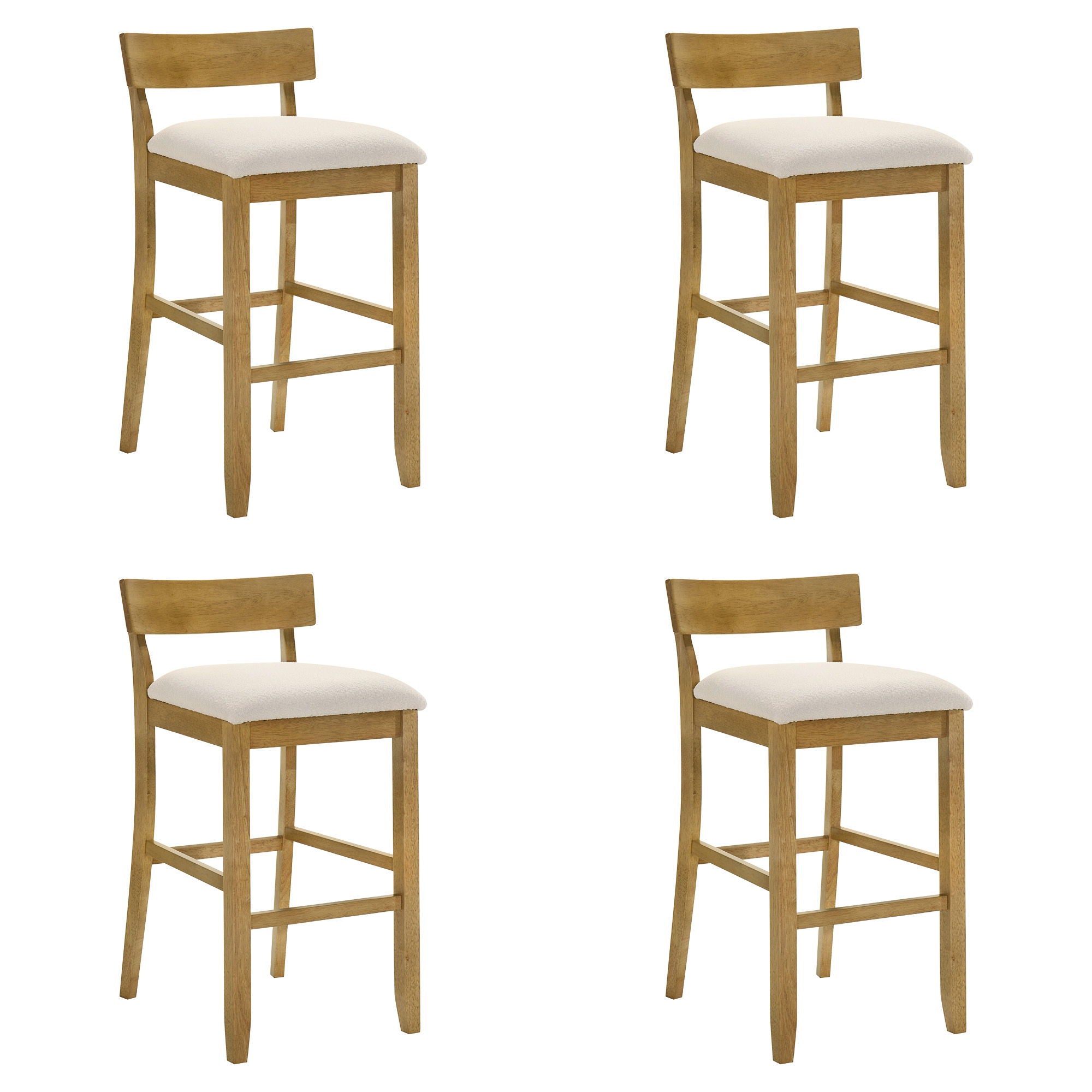 Merie - Modern Transitional Wood Bar Height Kitchen Bar Stool