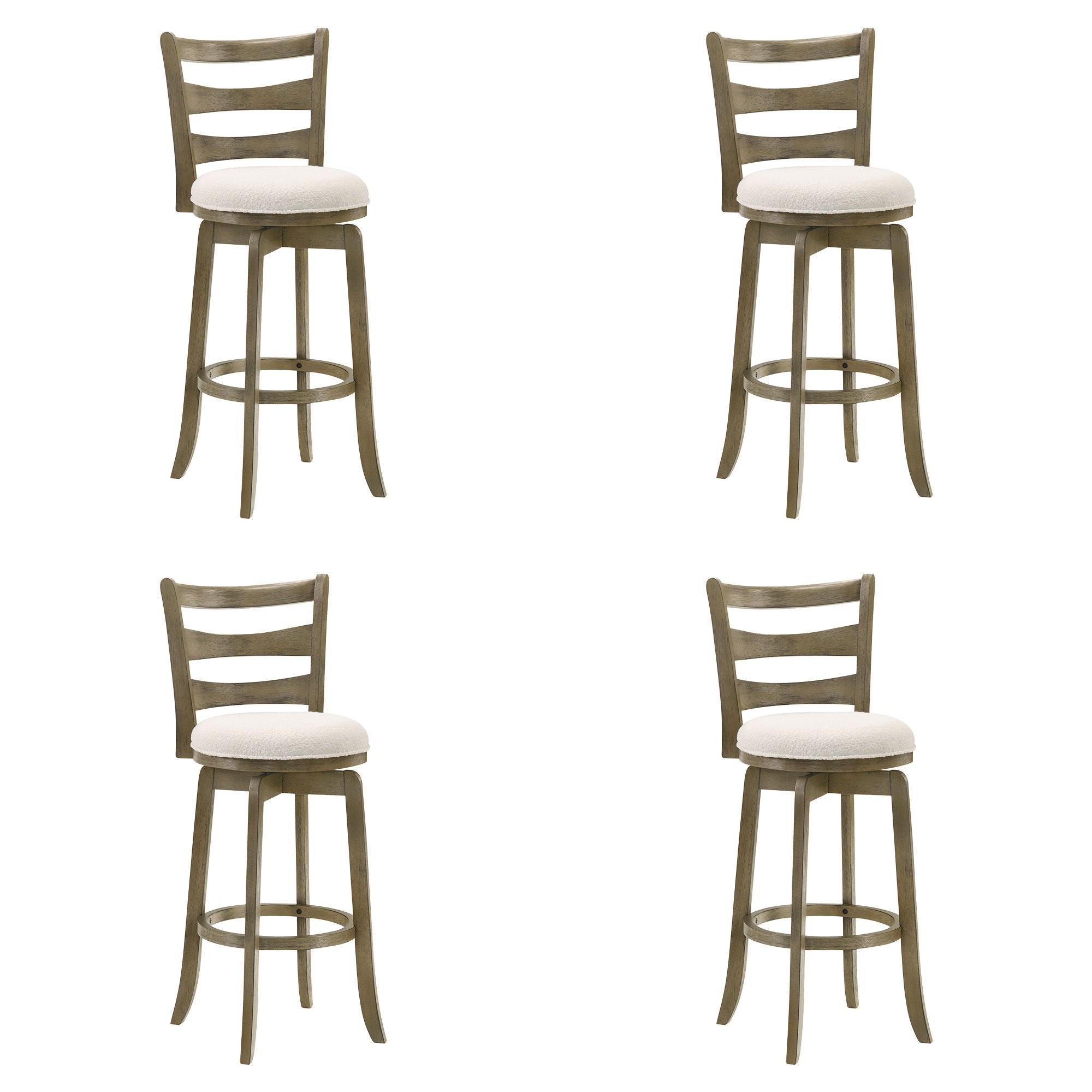 Melindra - Modern Farmhouse Swivel Wood Bar Height Kitchen Bar Stool