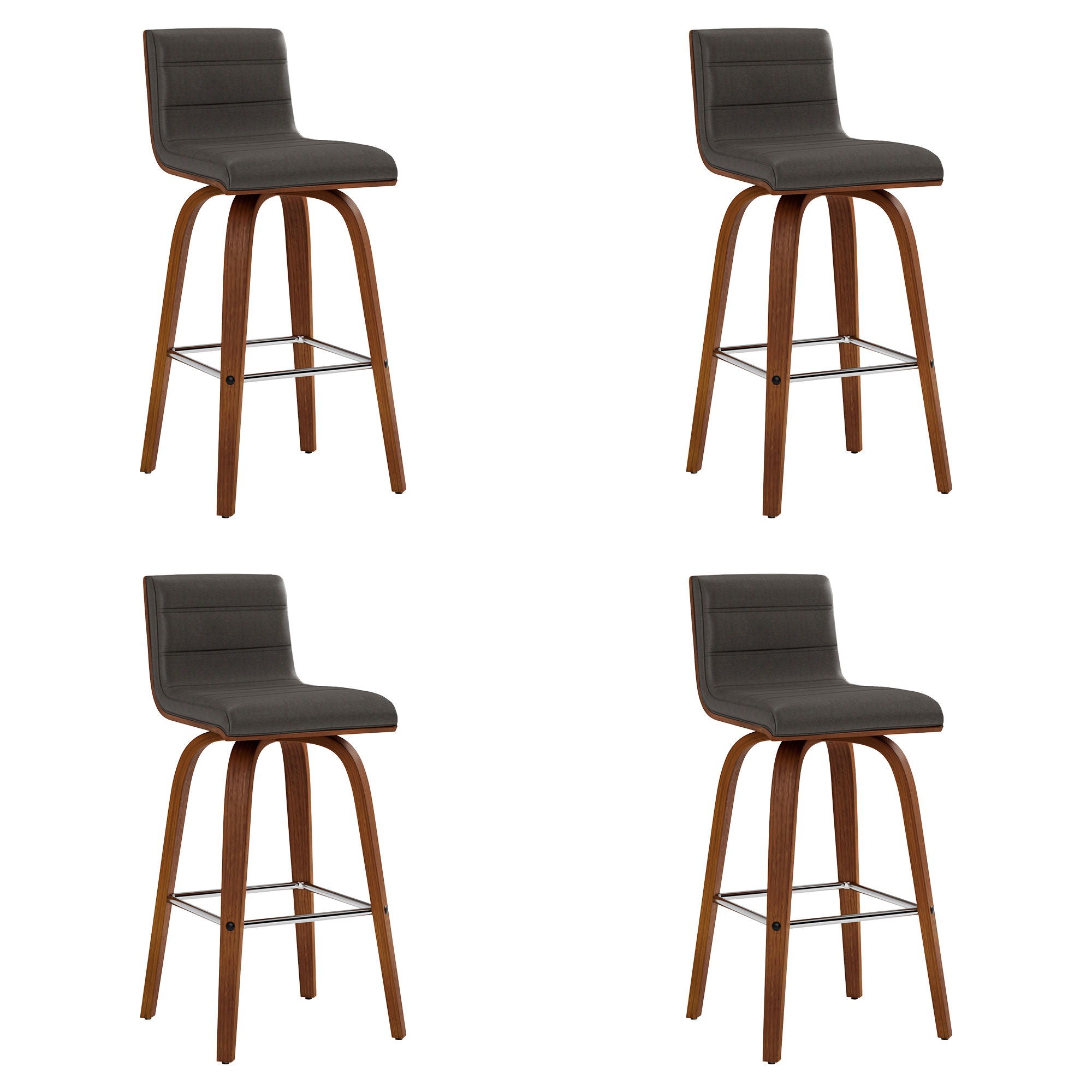 Vienna - 30" Swivel Bar Stool - Walnut Wood
