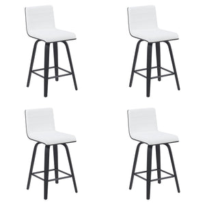 Vienna - Modern Counter Height Swivel Bar Stool - Black Brushed Wood Frame