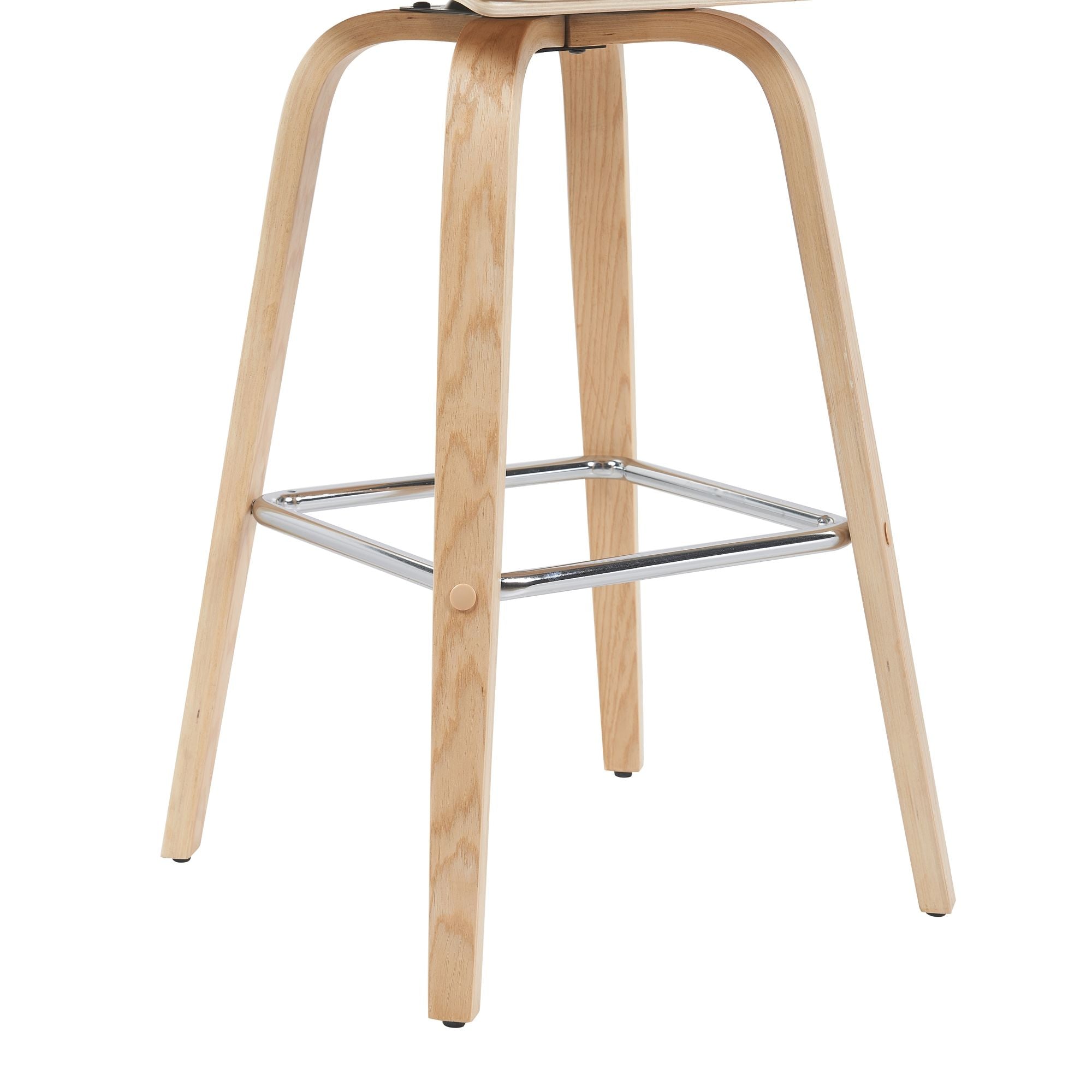 Vienna - Modern Swivel Bar Height Stool - Patterned Oak Wood Frame