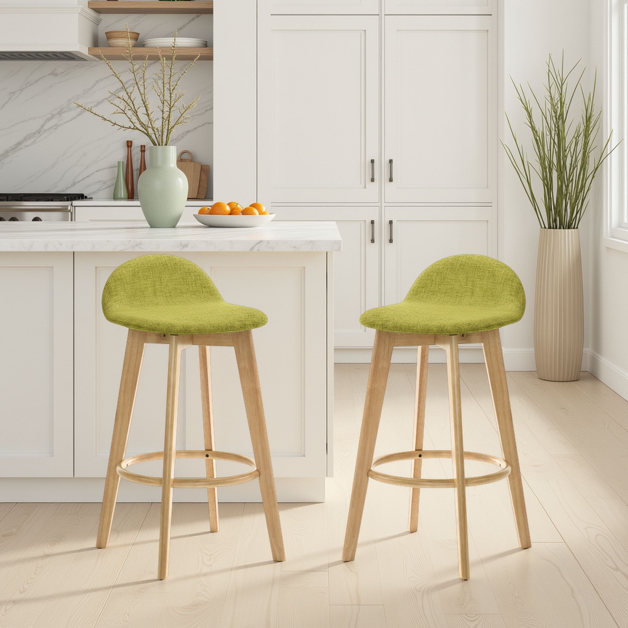 Vera - Upholstered Wood Counter Height Barstool