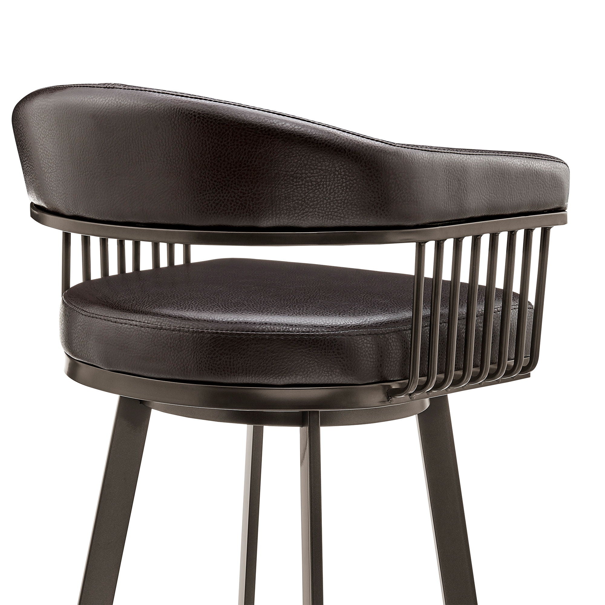 Bronson - Swivel Bar Stool - Java Brown Finish
