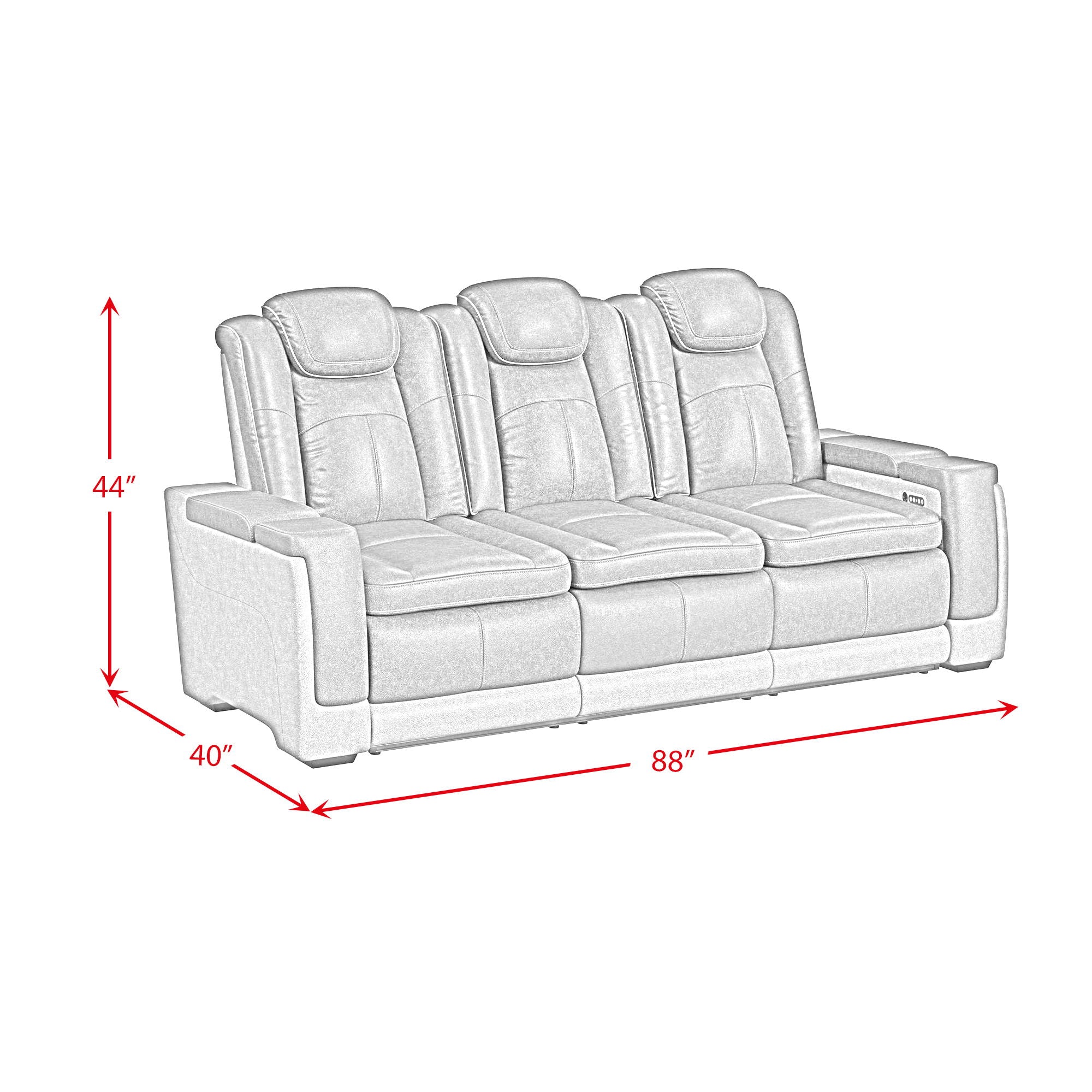 Lantana - Power Motion Sofa With Power Headrest, LED, Ddt, Reading Light And Pws