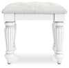 Kozlani - Vanity Upholstered Stool - White