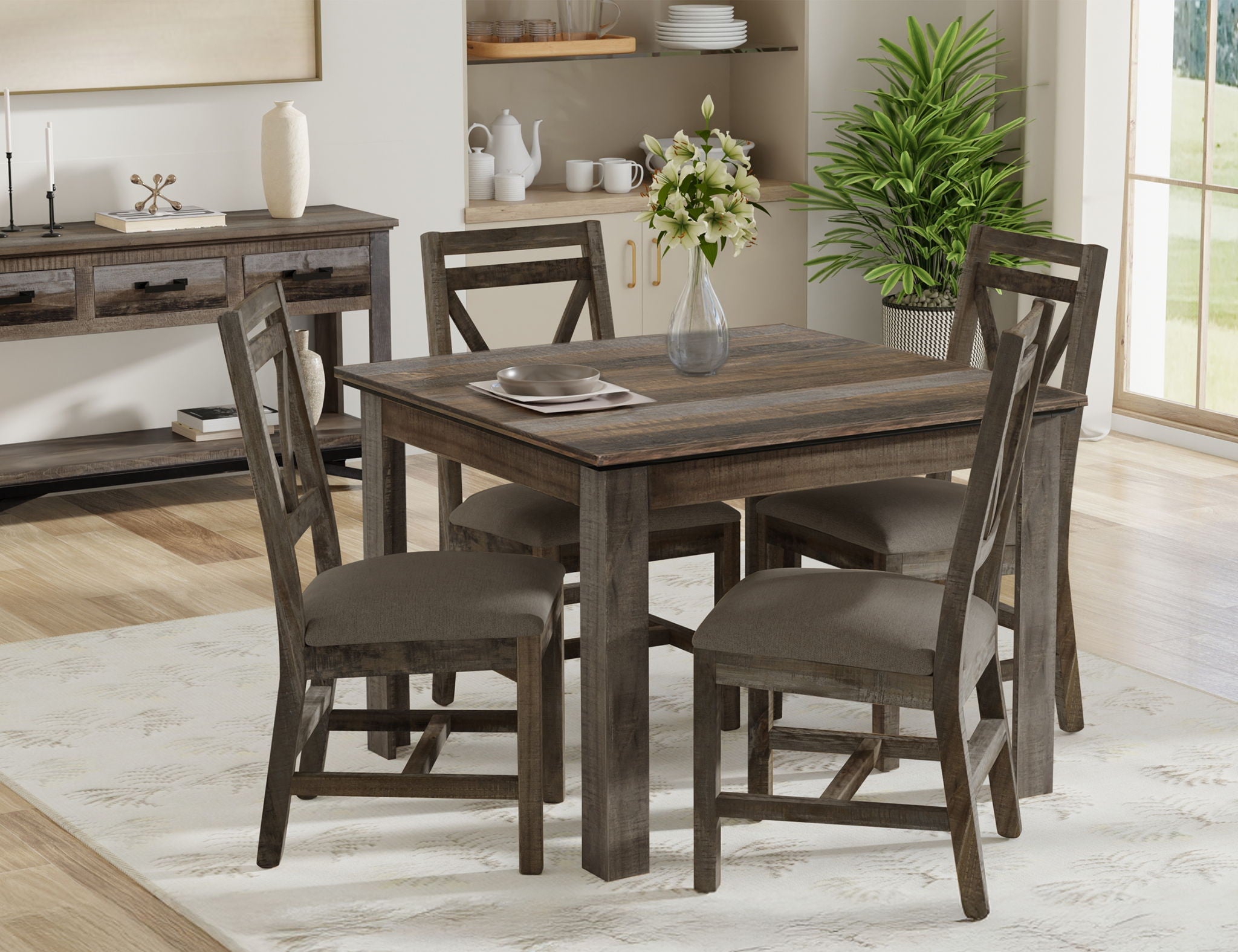 Loft - 42" Table - Two Tone Gray / Brown