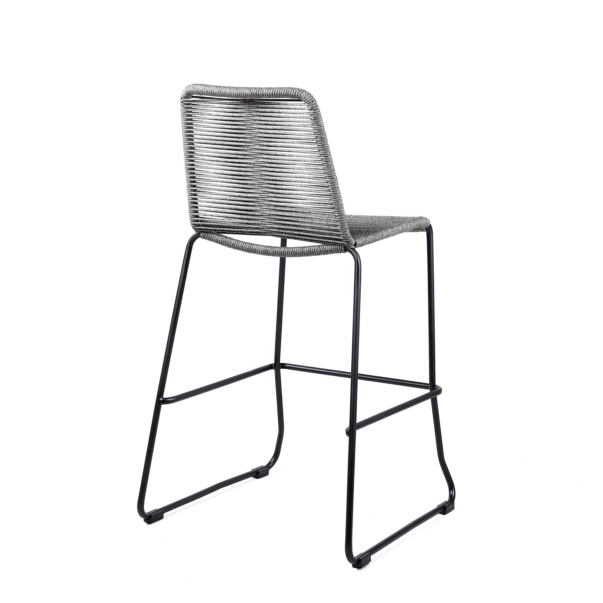Shasta - 30" Outdoor Metal And Rope Stackable Barstool