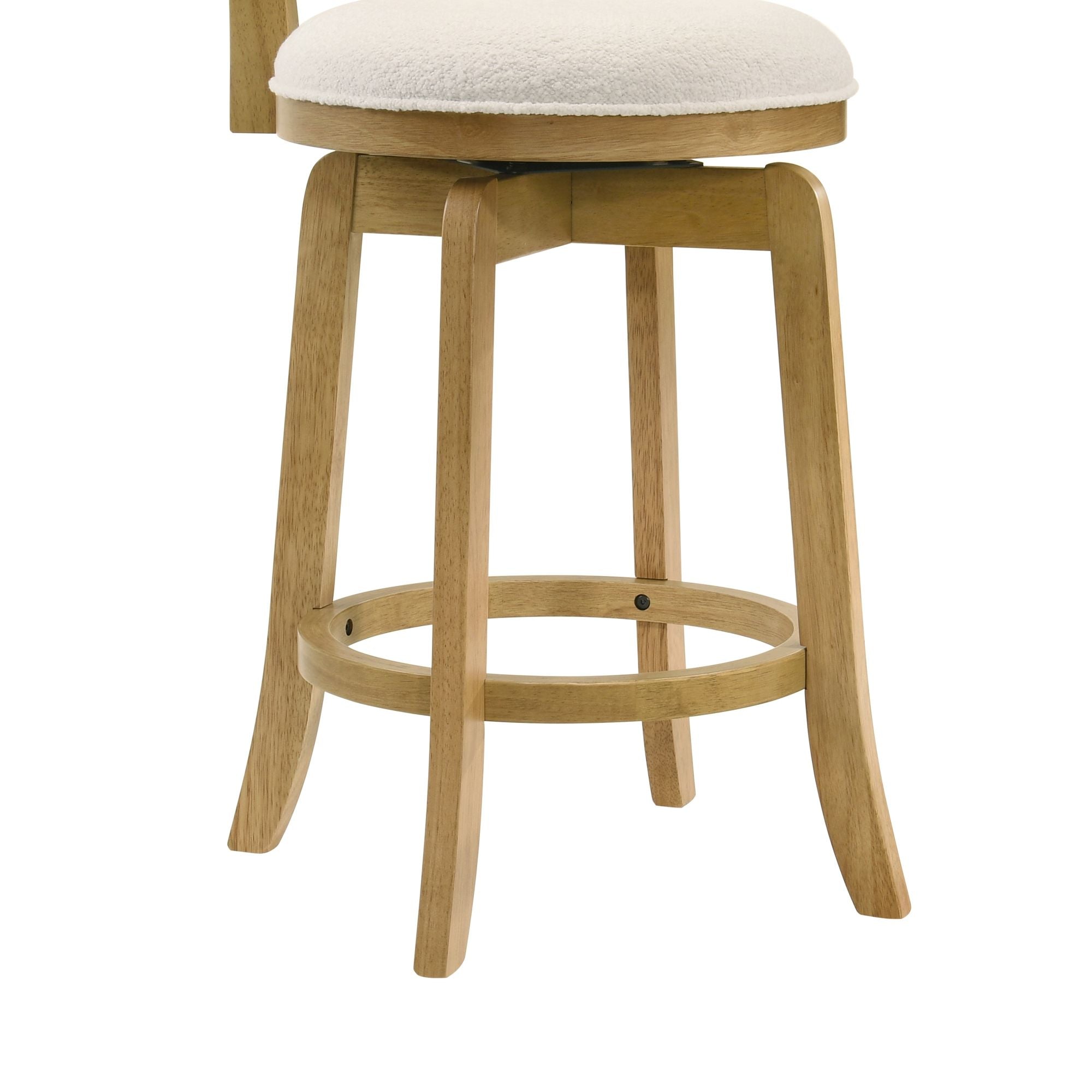 Melindra - Modern Farmhouse Swivel Wood Counter Height Kitchen Bar Stool
