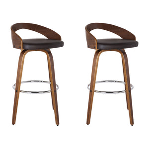 Sonia - 30" Bar Height Swivel Bar Stool - Walnut Wood
