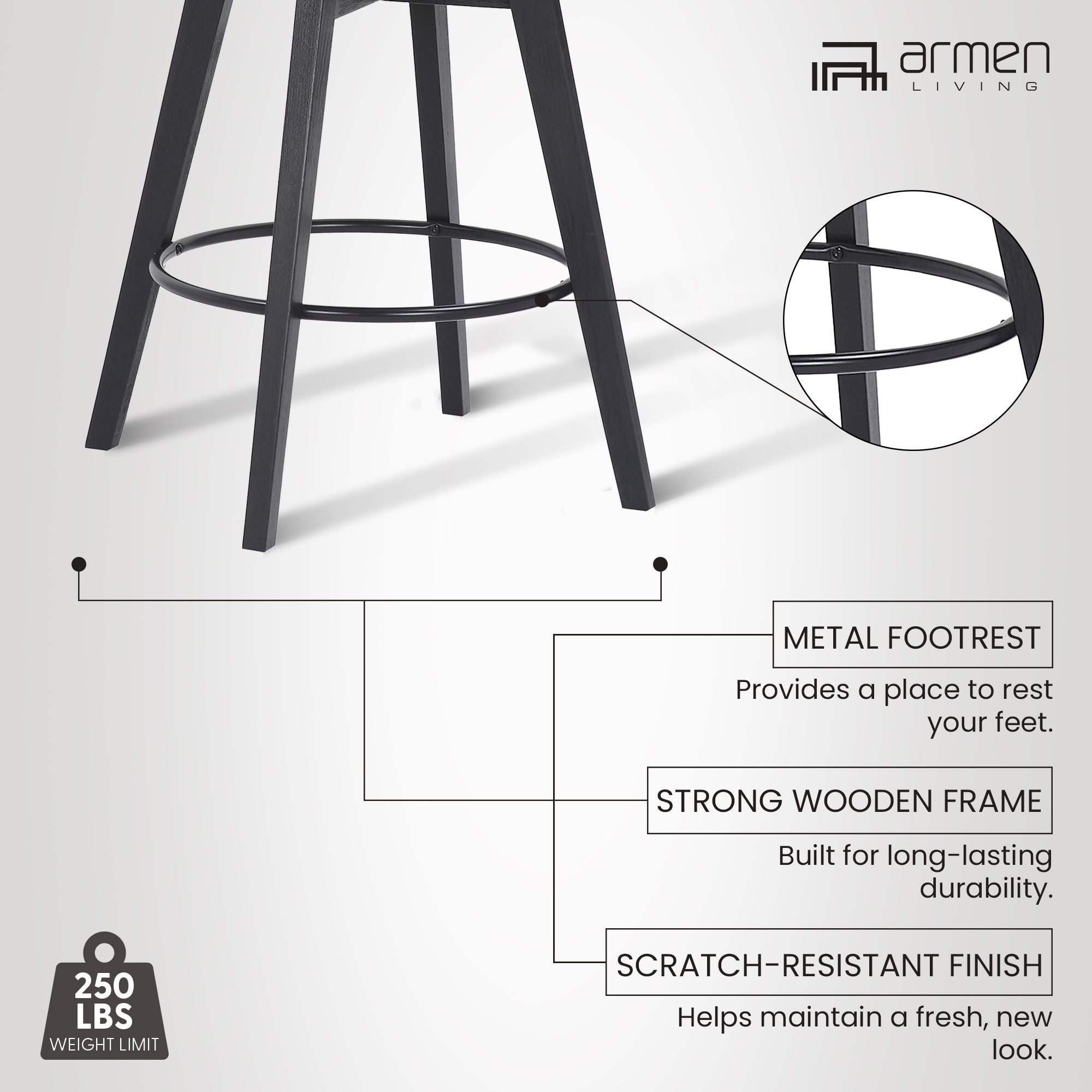 Baylor - Swivel Bar Stool With Black Frame