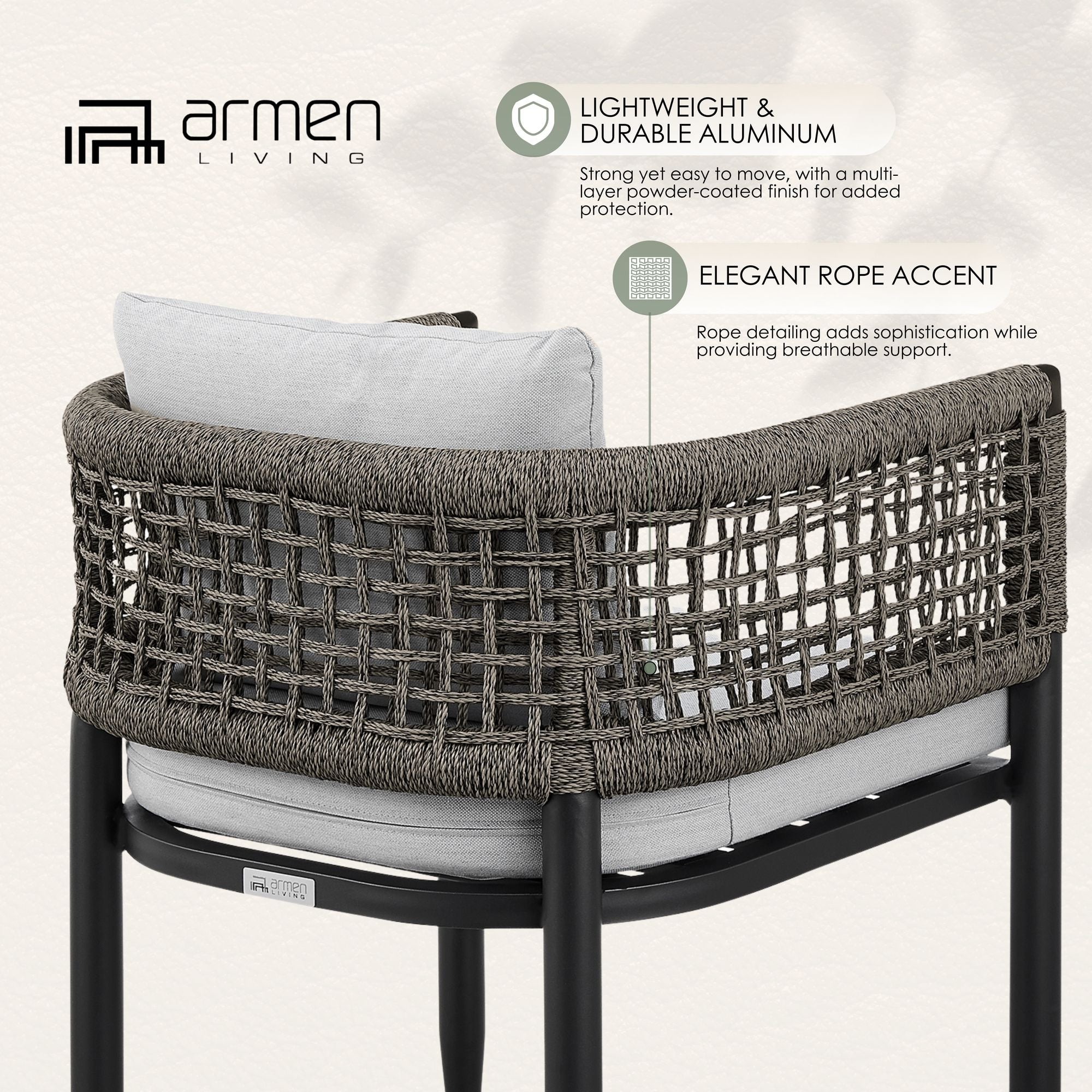 Alegria - Outdoor Patio Dining Chair With Cushions (Set of 2) - Gray