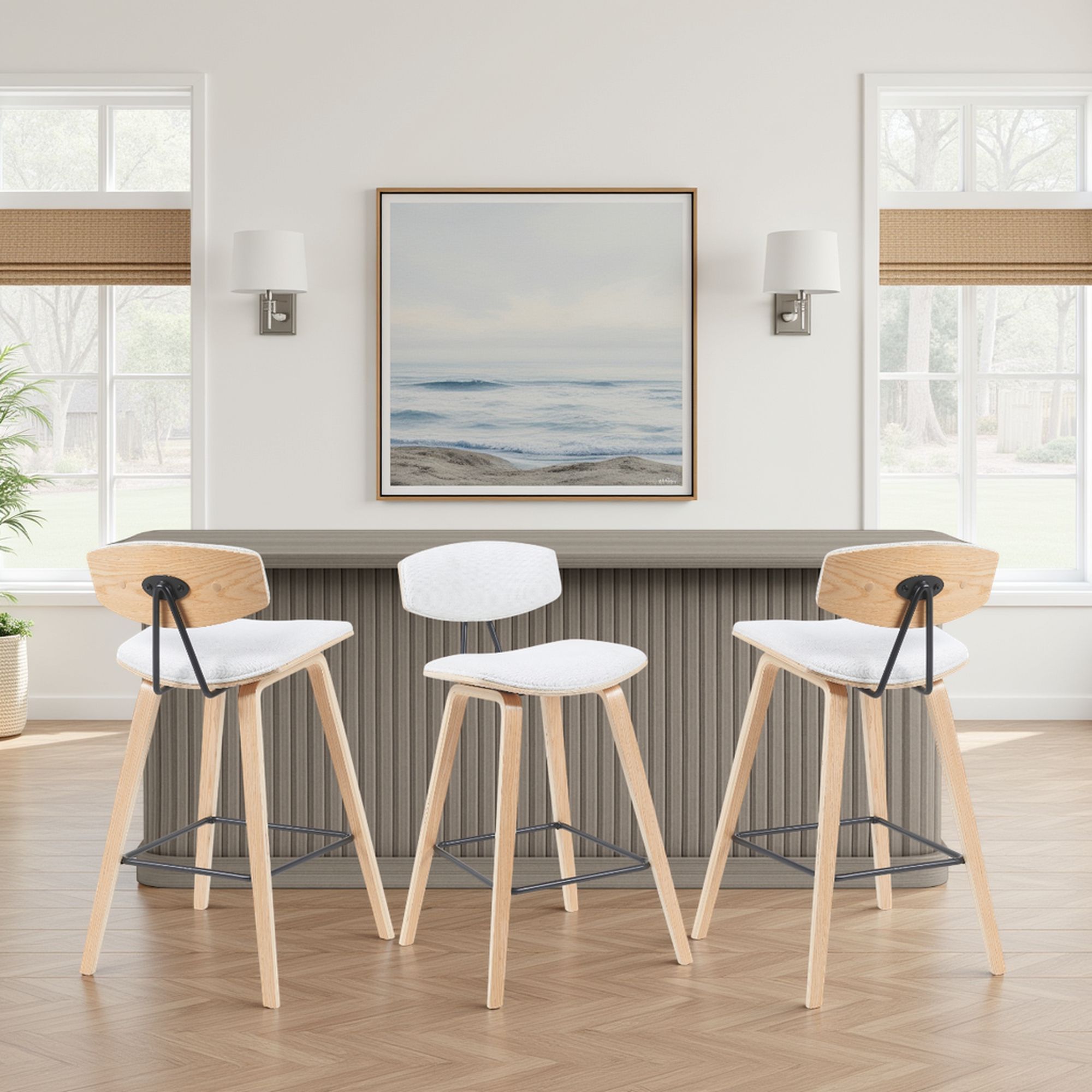 Fox - Swivel Bar Height Stool - Light Brown