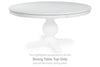 Greddinton - Round Dining Room Table Top - White